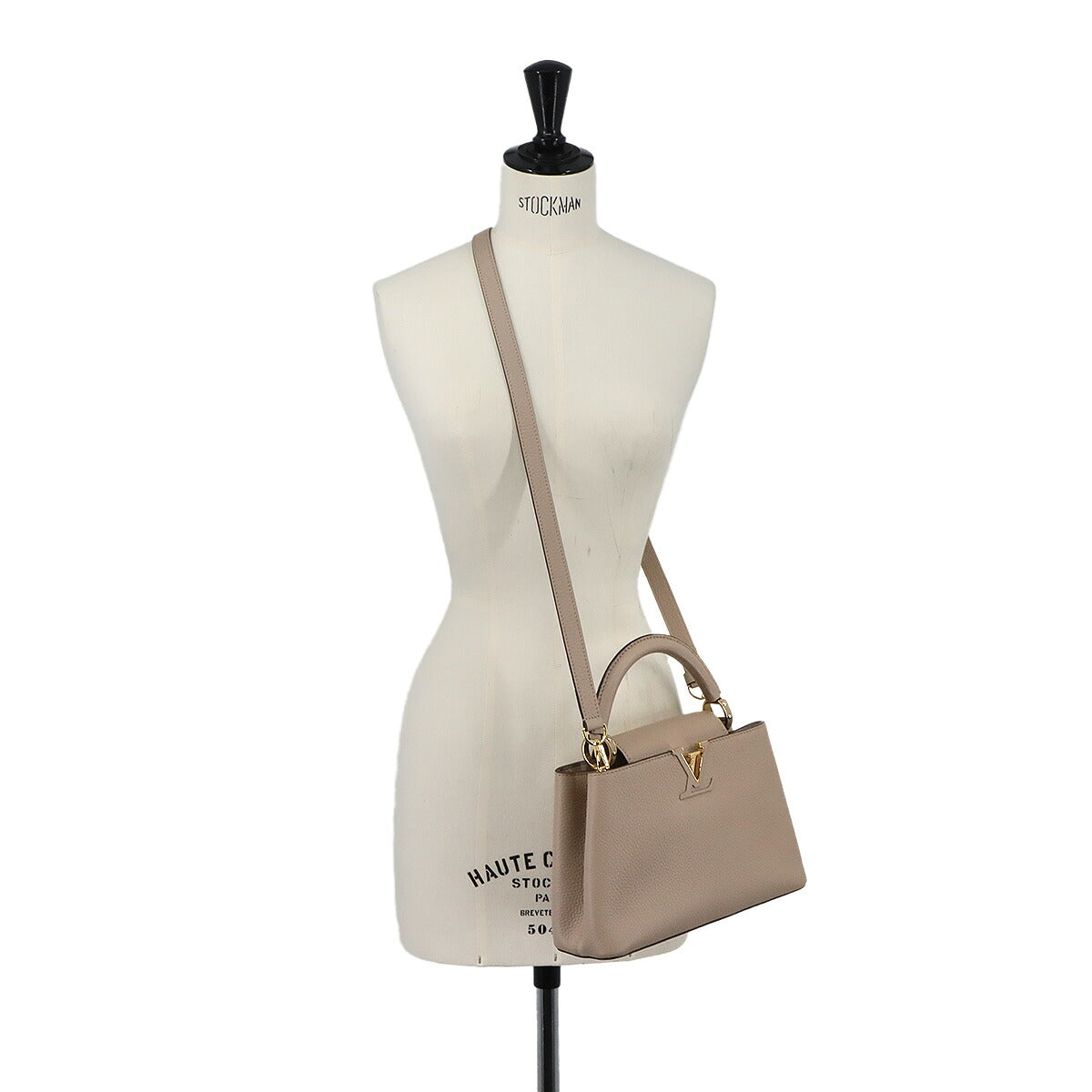 Capucines BB Hand Shoulder Bag Taurillon Leather Galet