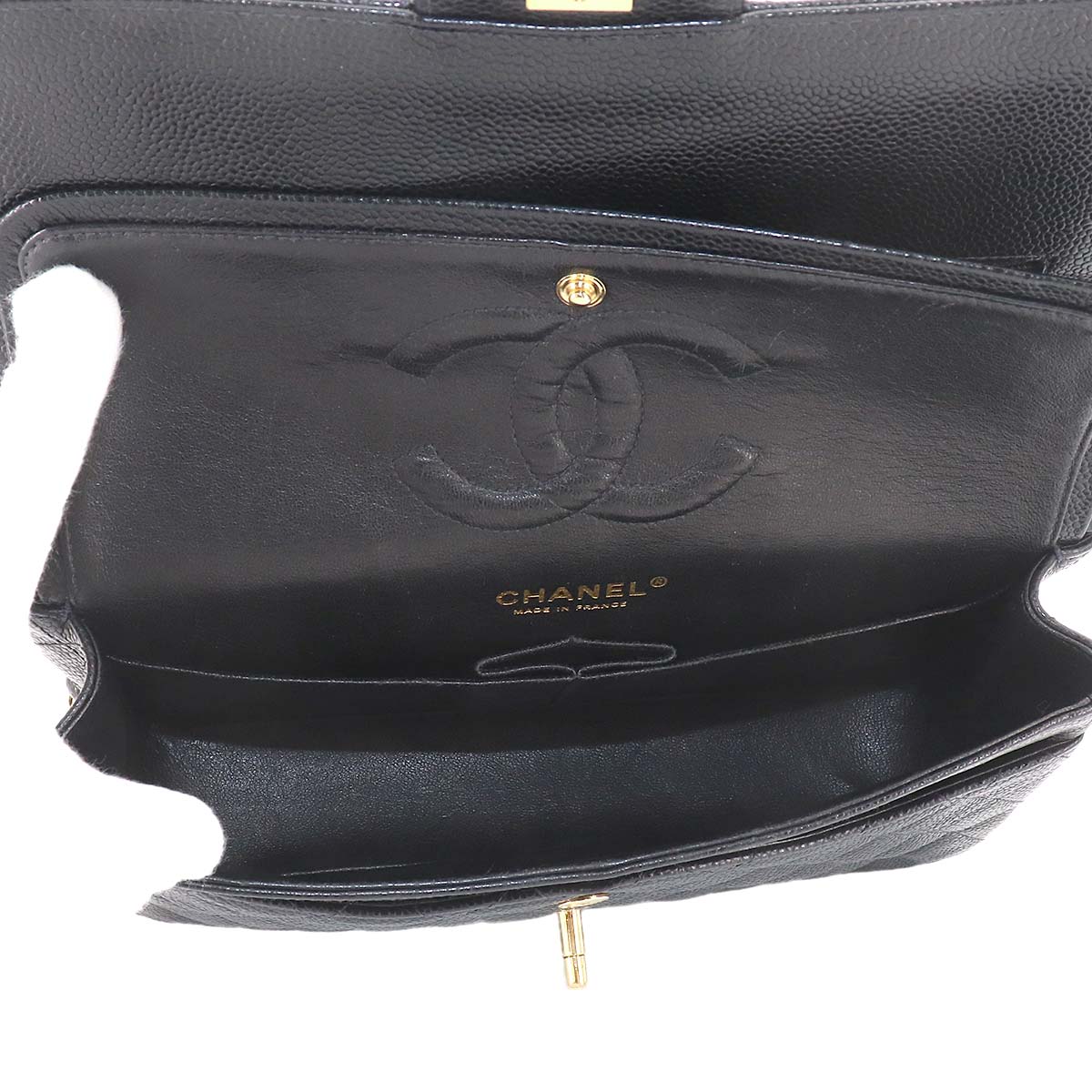 Matelasse 25 Chain Shoulder Bag Leather Black A01112
