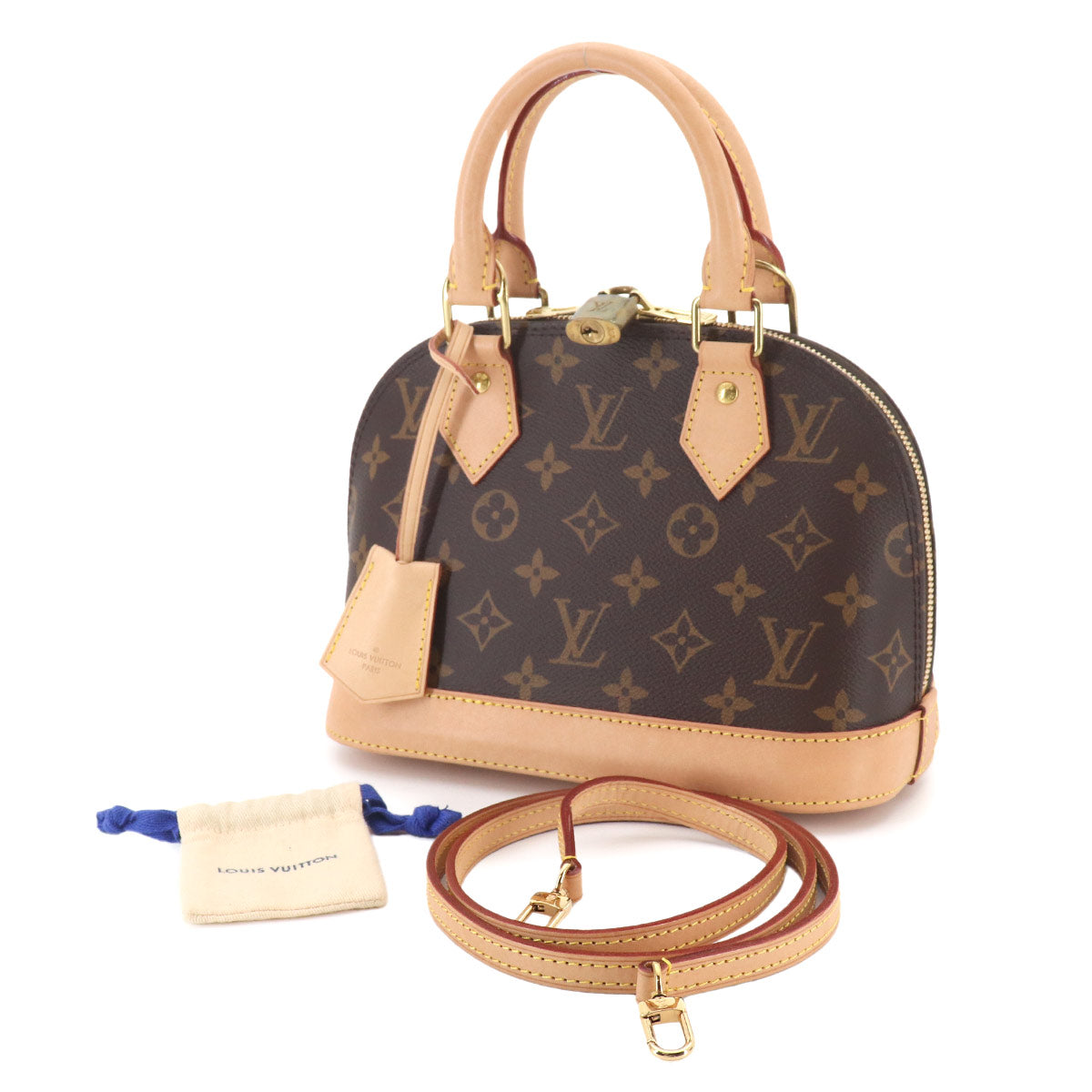 Monogram Alma BB Hand Shoulder Bag Leather Brown M53152