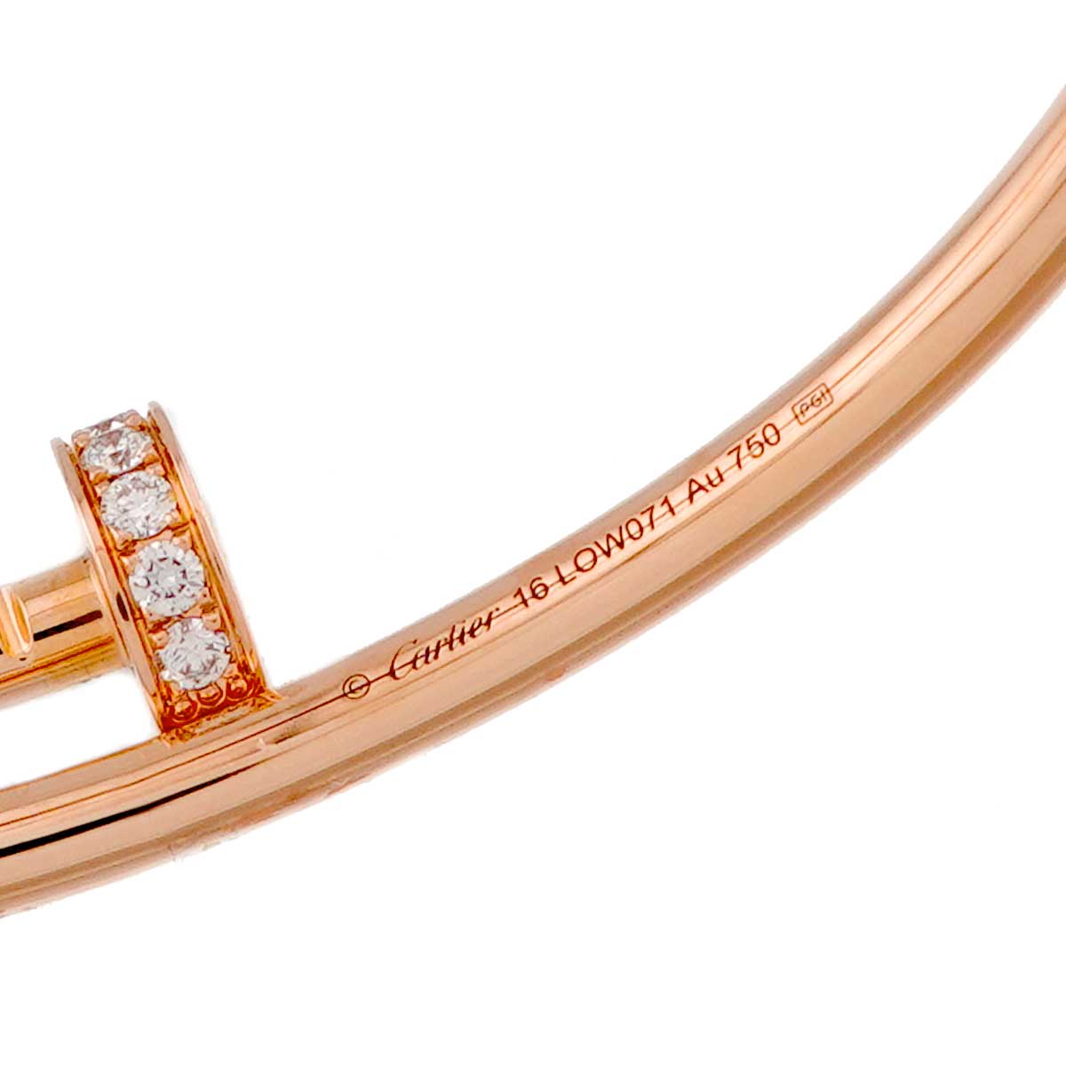 Juste Un Clou Diamond Bracelet SM 18K PG 750 size16