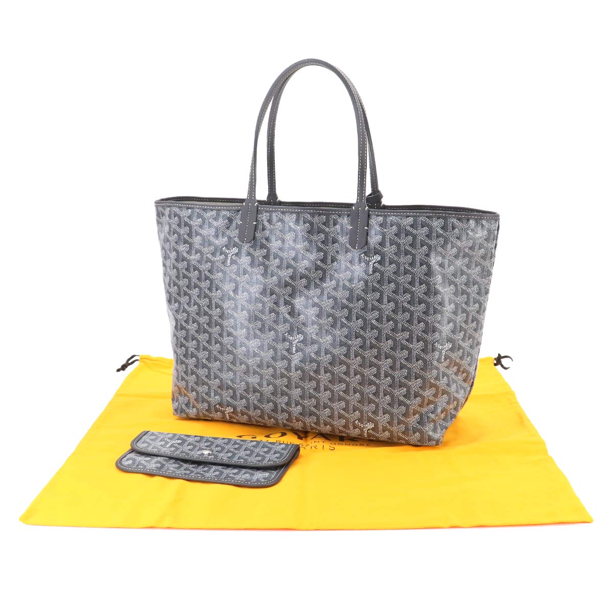 Saint Louis PM Tote Bag PVC Leather Gray Herringbone Unisex