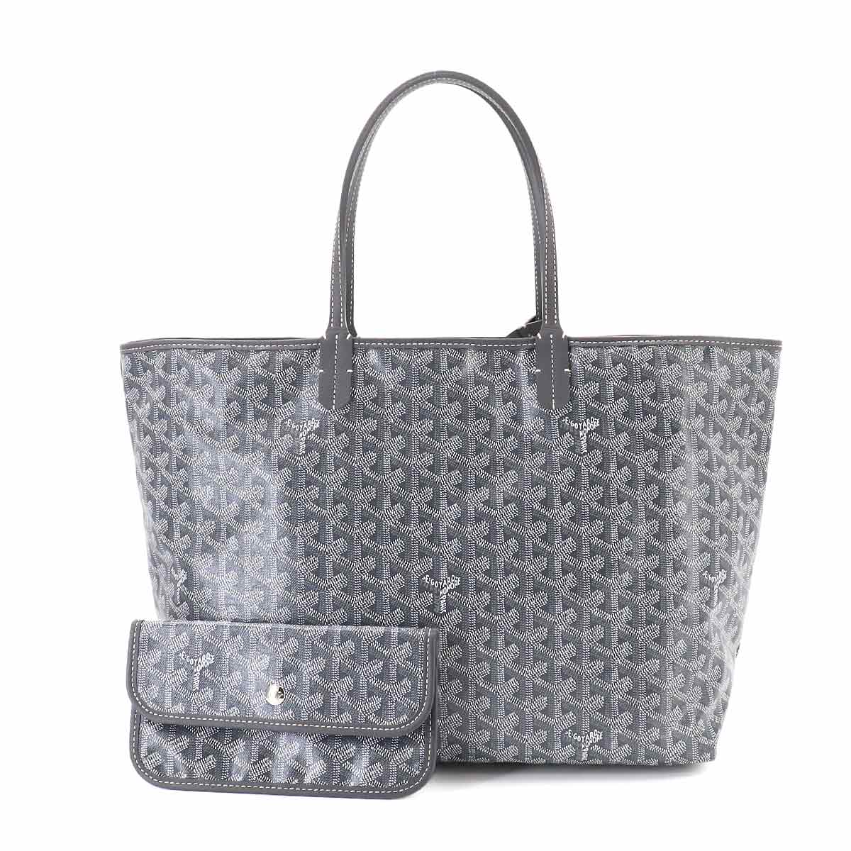 Saint Louis PM Tote Bag PVC Leather Gray Herringbone Unisex