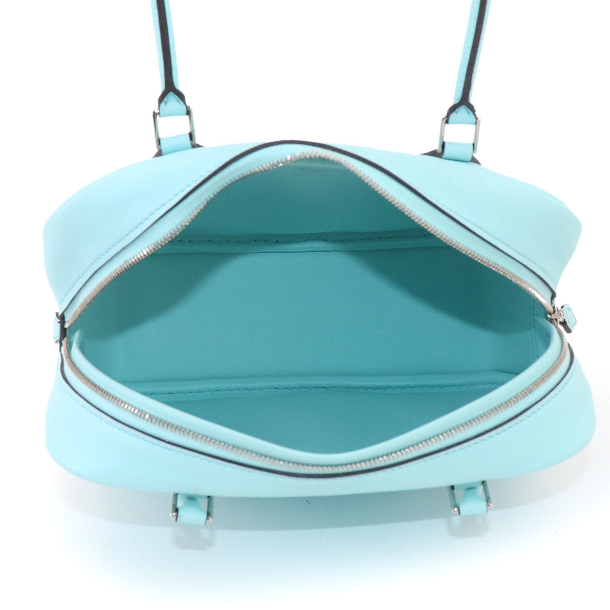 Mini Plume 20 Hand Bag Veau Swift Bleu Zephyr Purse