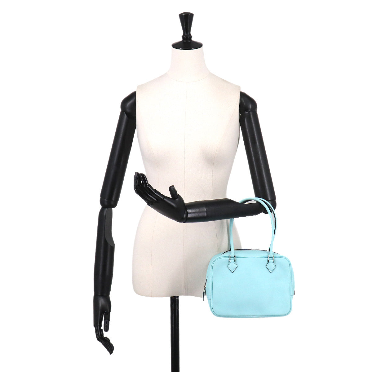 Mini Plume 20 Hand Bag Veau Swift Bleu Zephyr Purse