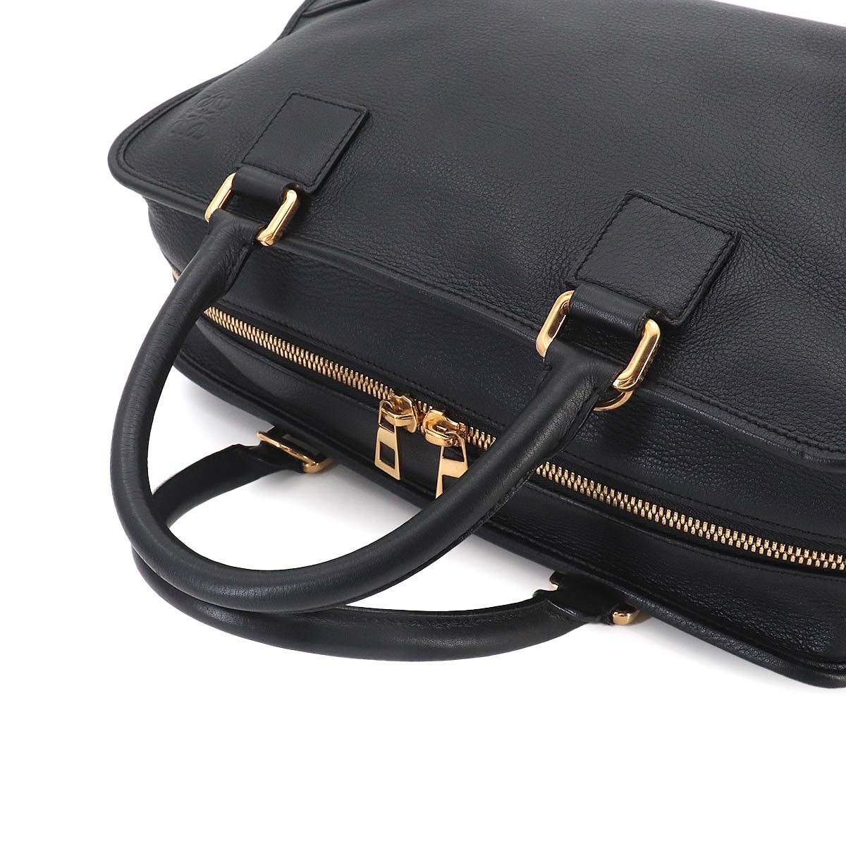 Amazona 36 Hand Bag Leather Black Anagram Purse