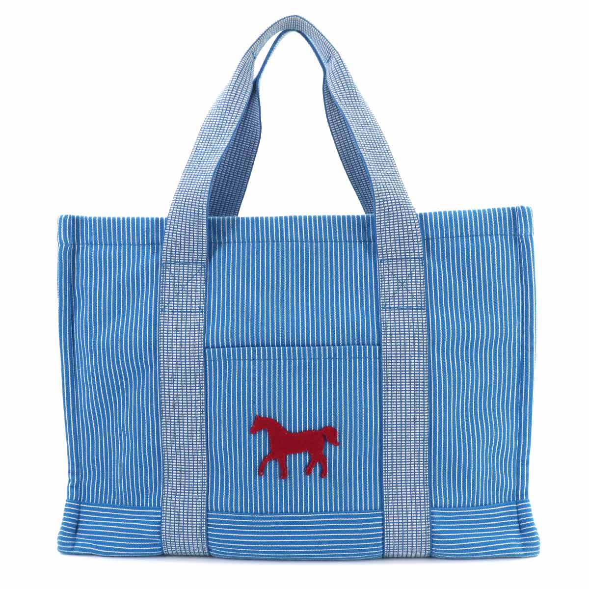Caval Diaper Tote Bag Canvas Blue Horse Cheval Striped