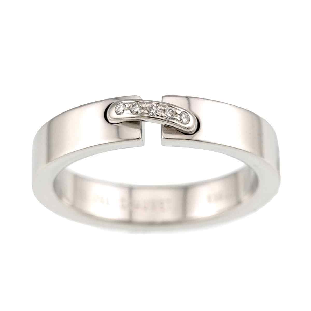 Liens Diamond Ring 18K White Gold 750 size52 5.75-6(US)