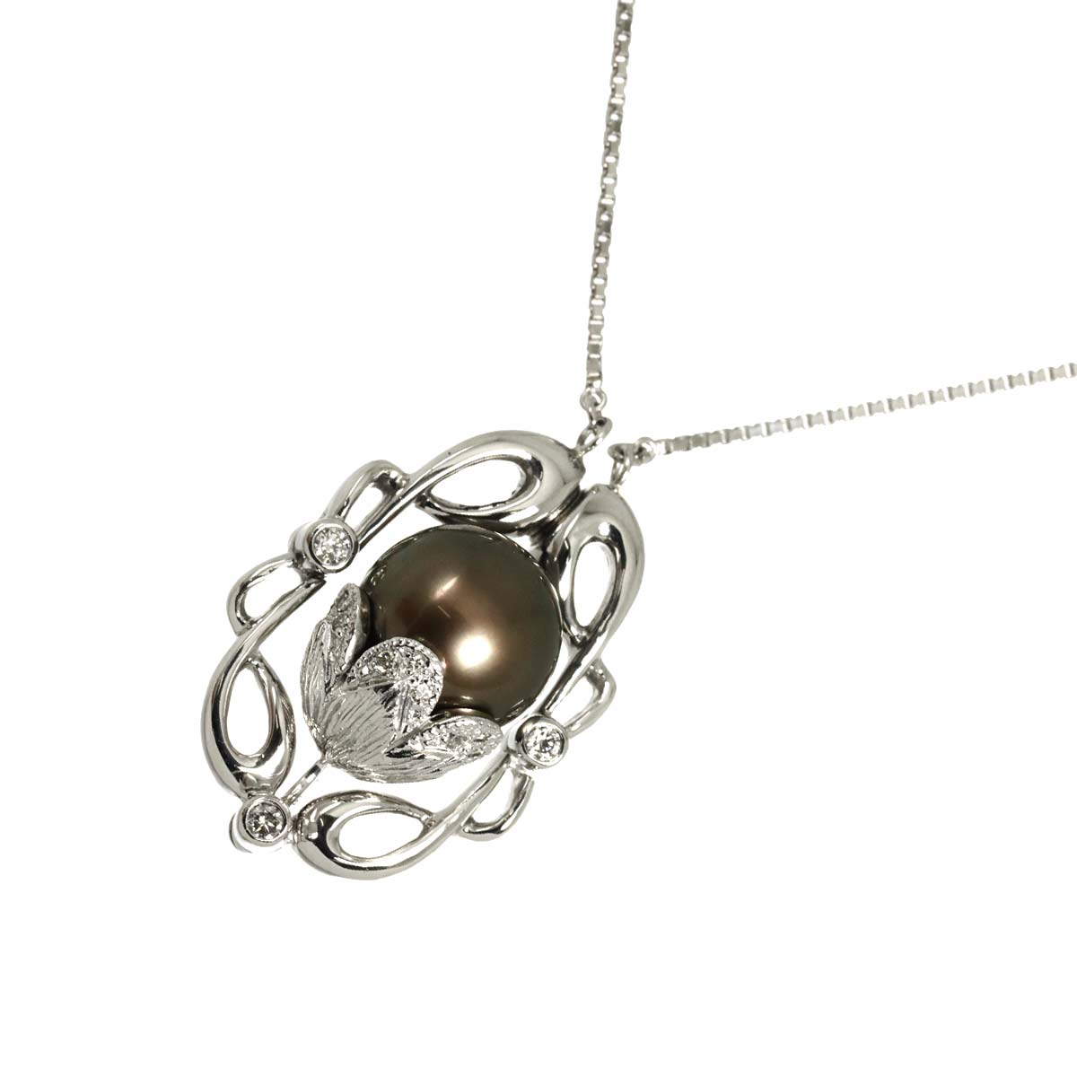 South Sea pearl 11.2mm Diamond 0.17ct Necklace Pt Platinum
