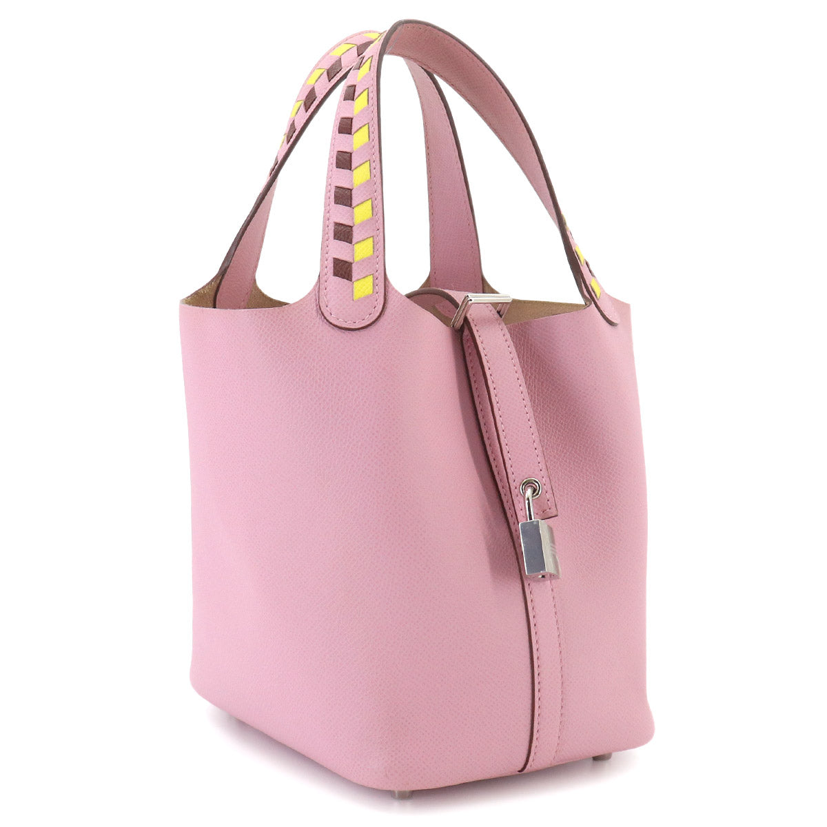 Picotin Lock PM Tressage Hand Bag Epsom Mauve Sylvestre