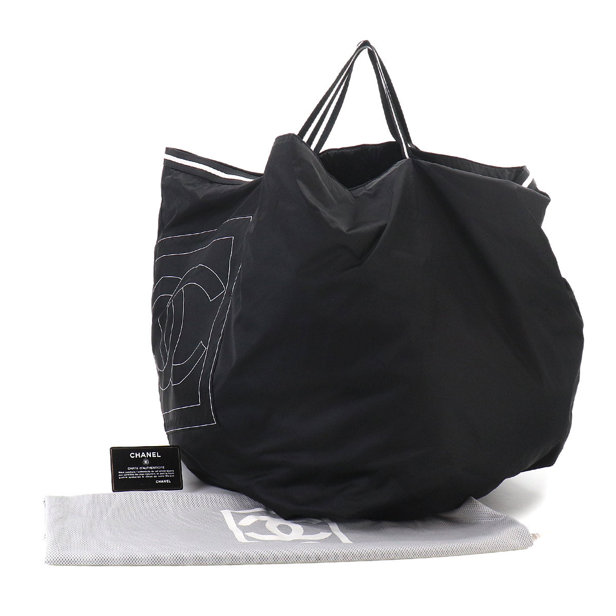 Sports Line Tote Bag Nylon Black White