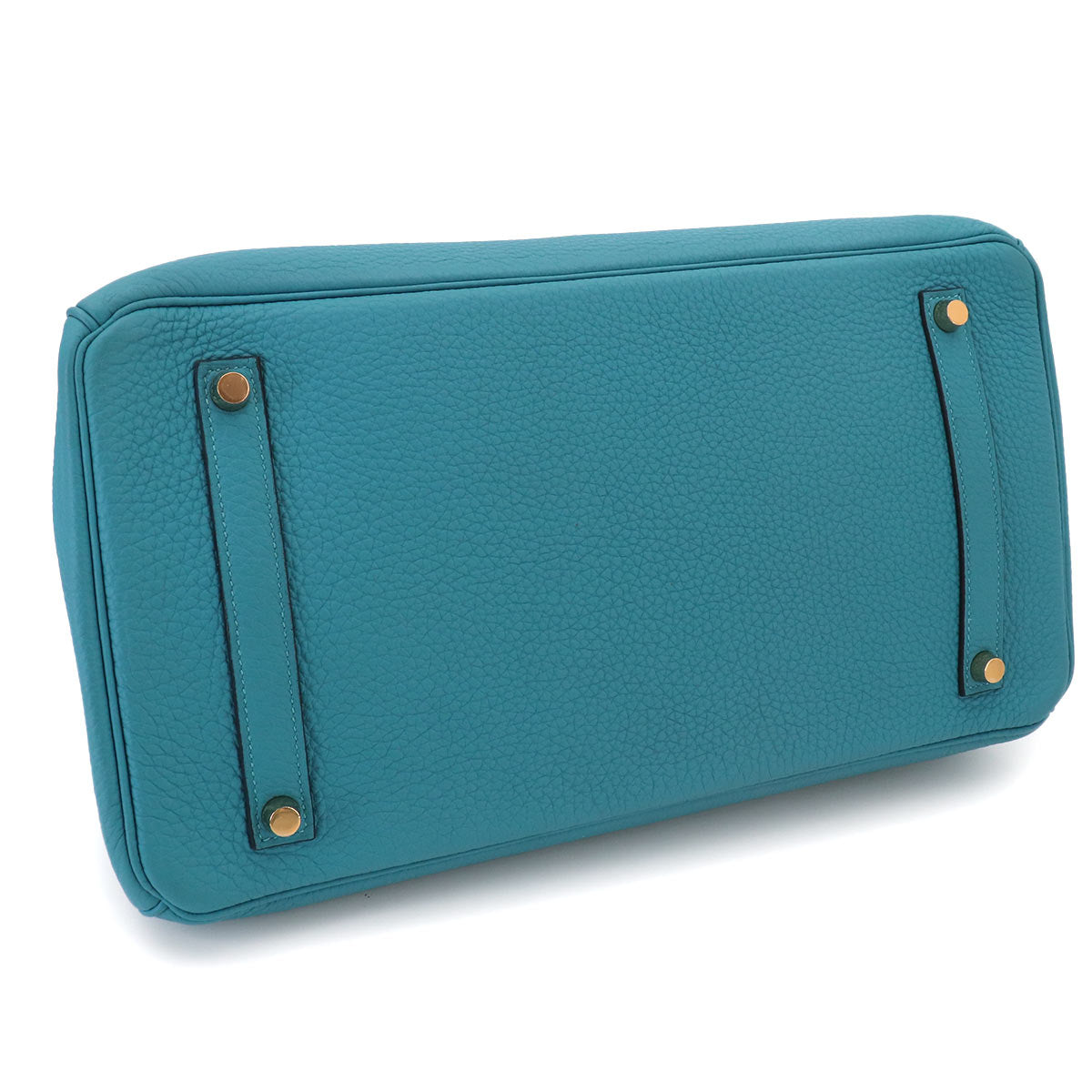 Birkin 35 Taurillon Clemence Turquoise Hand Bag Purse Blue