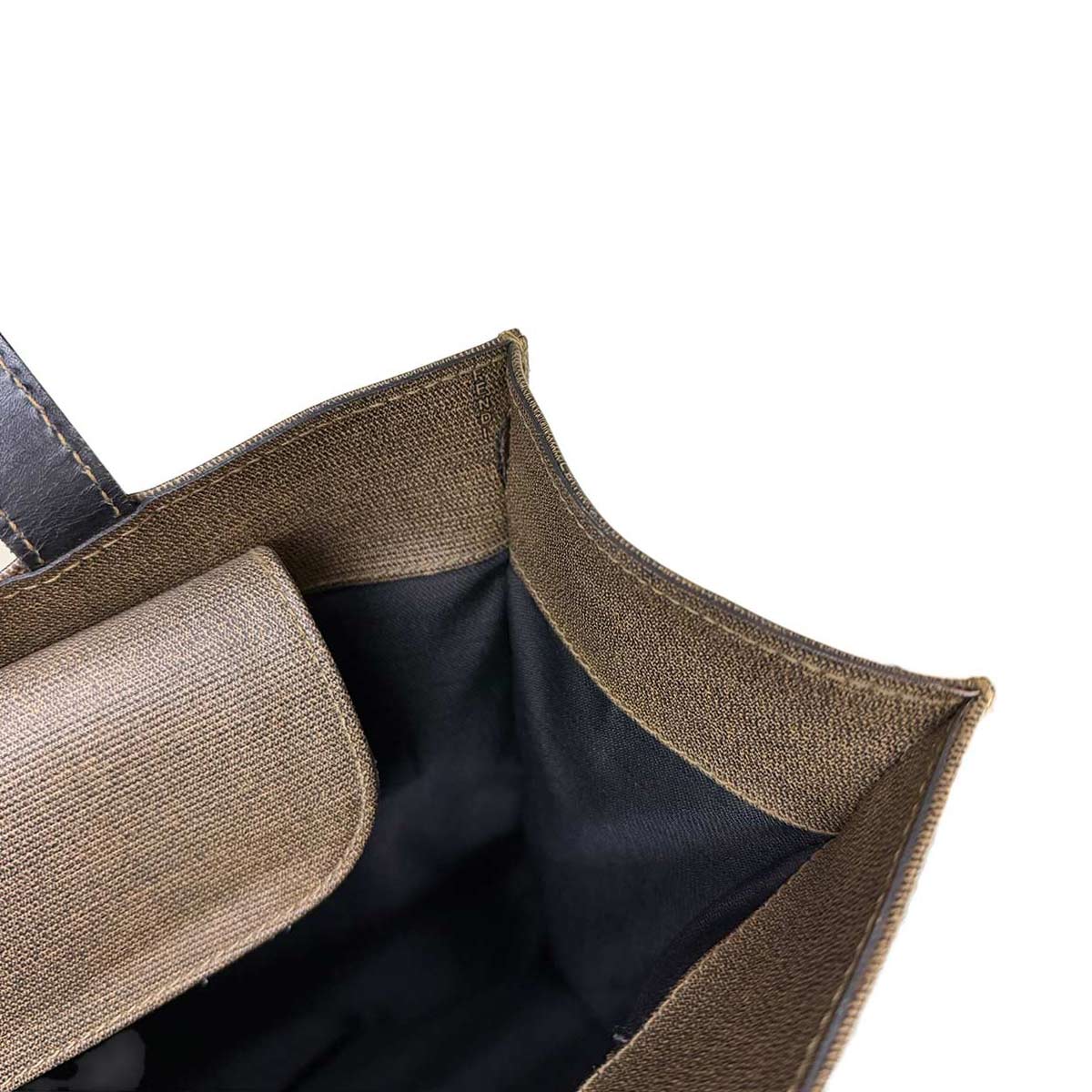 Tote Bag PVC Leather Brown Black Purse Vintage