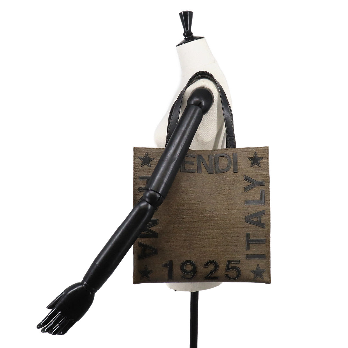 Tote Bag PVC Leather Brown Black Purse Vintage