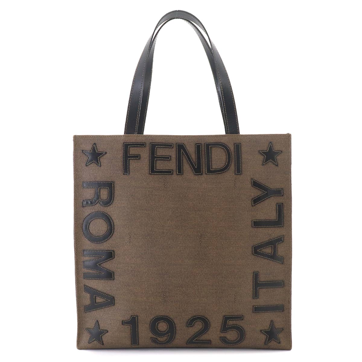 Tote Bag PVC Leather Brown Black Purse Vintage