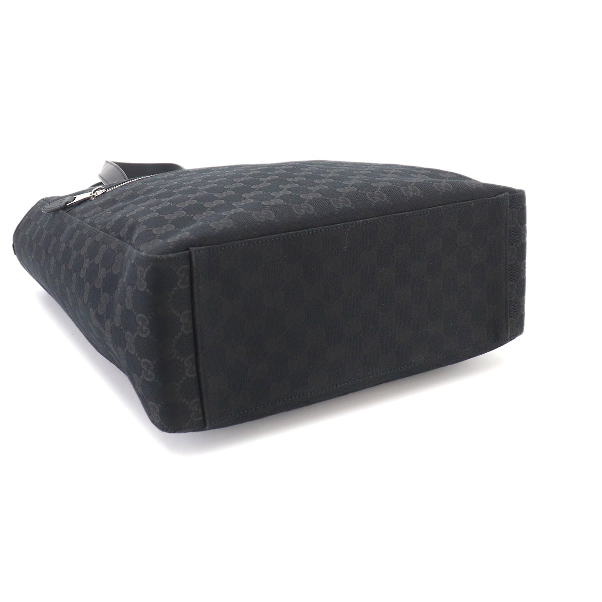 GG Canvas Tote Bag Leather Black 834796 Purse