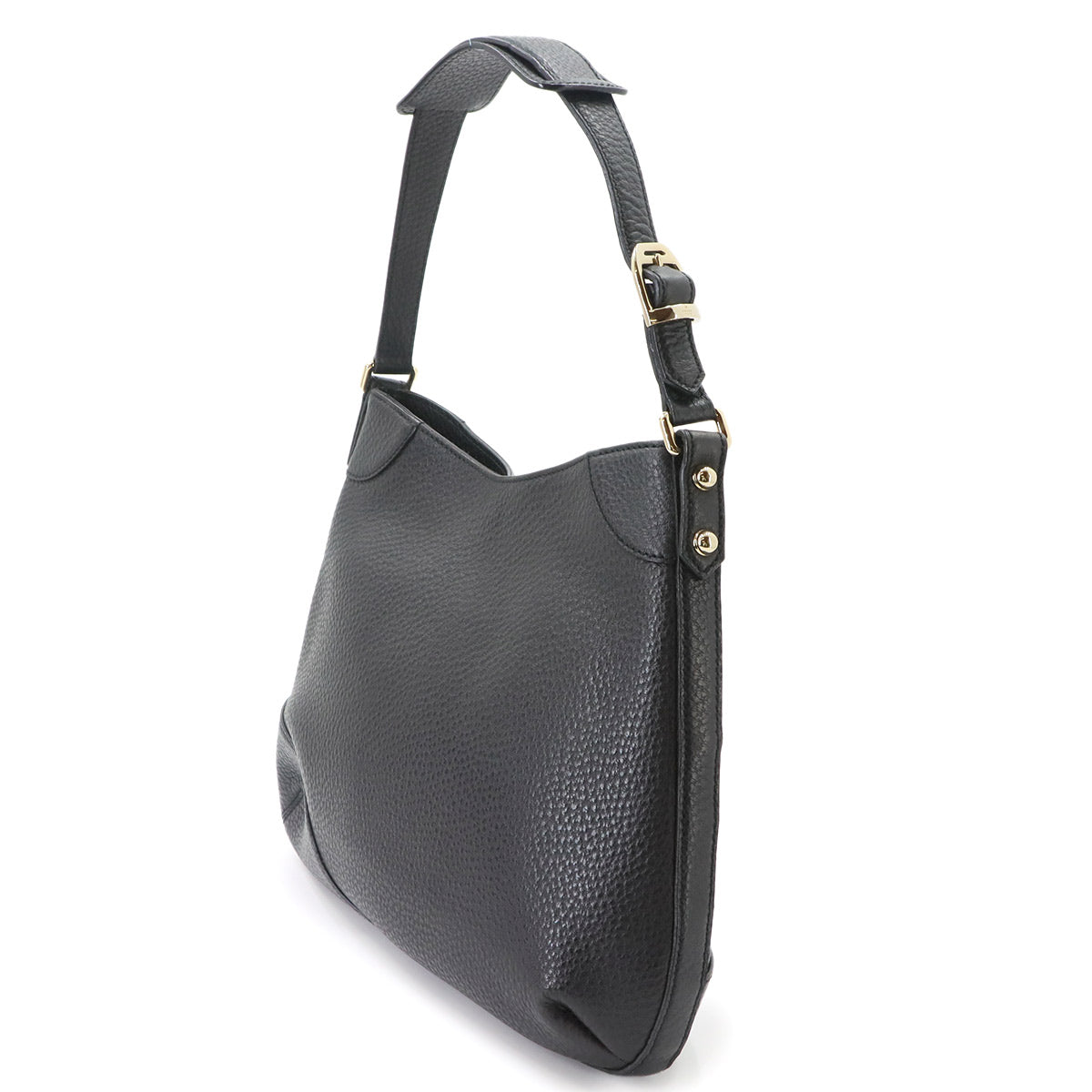Horsebit Shoulder Bag Leather Black 137388 Gold Hardware