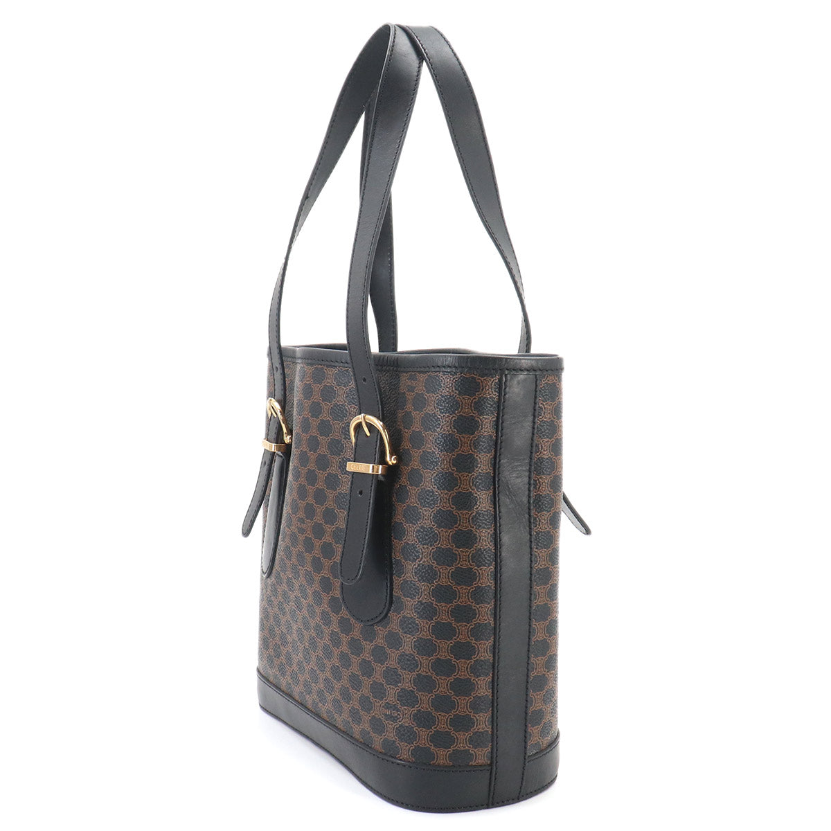 Macadam Tote Bag PVC Leather Black Brown Vintage Purse