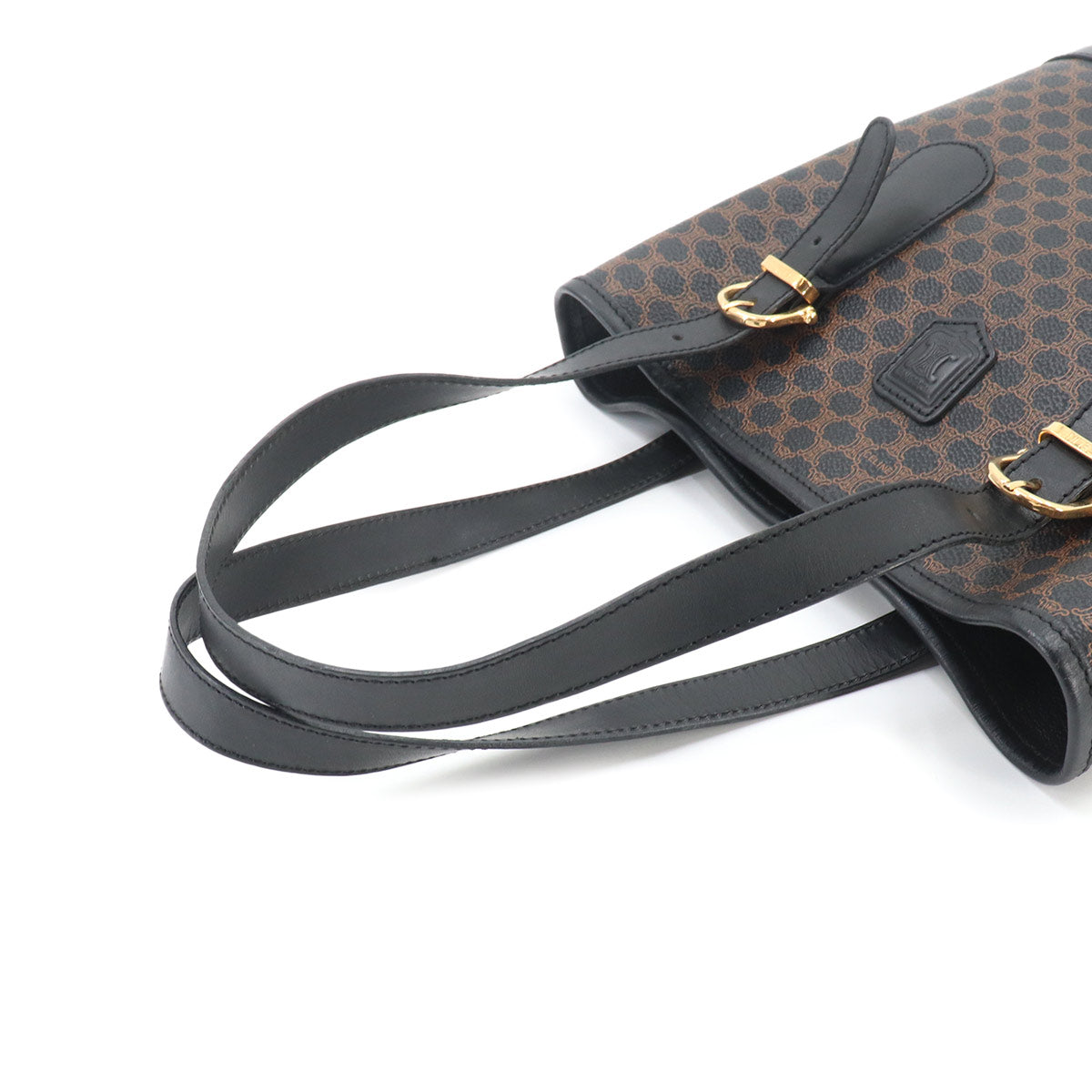 Macadam Tote Bag PVC Leather Black Brown Vintage Purse