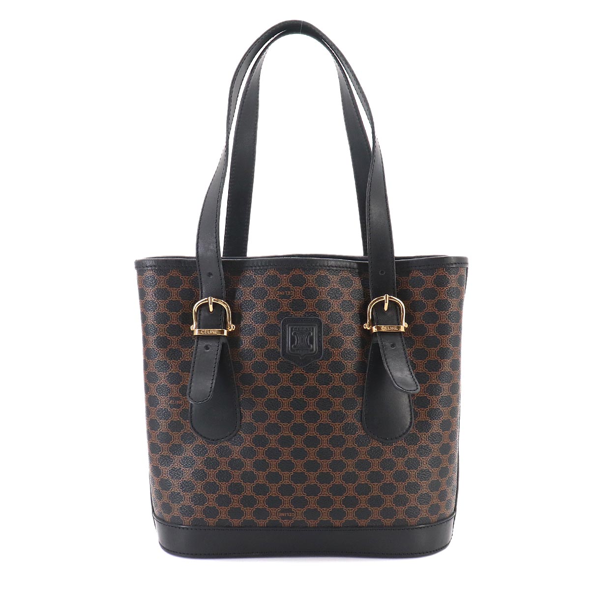 Macadam Tote Bag PVC Leather Black Brown Vintage Purse