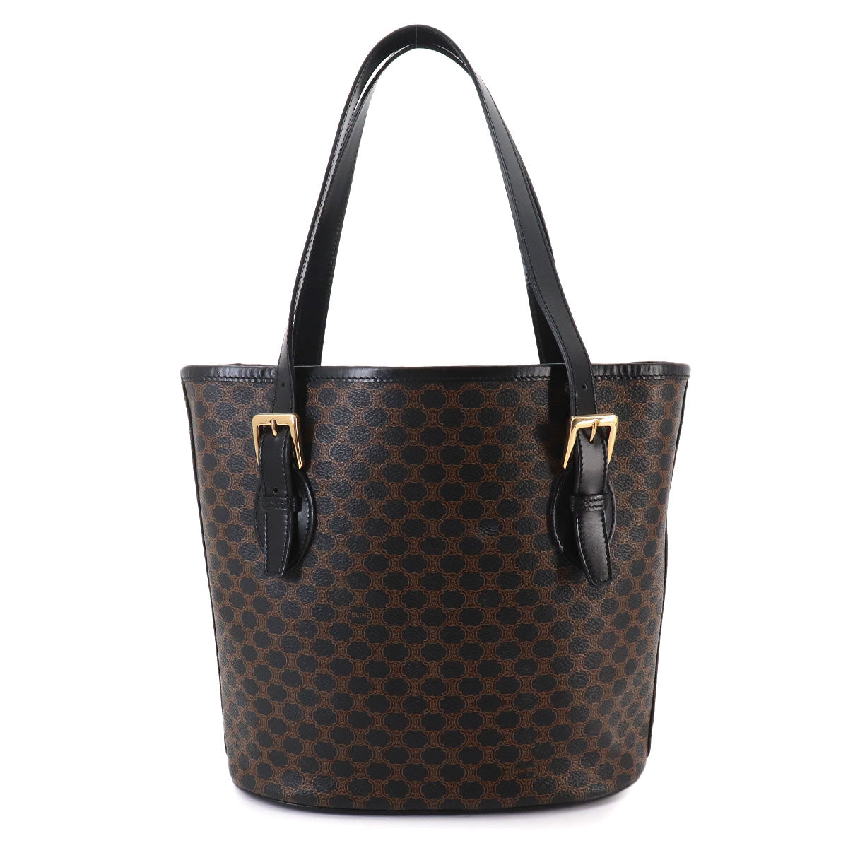 Macadam Tote Bag PVC Leather Black Brown Vintage Purse