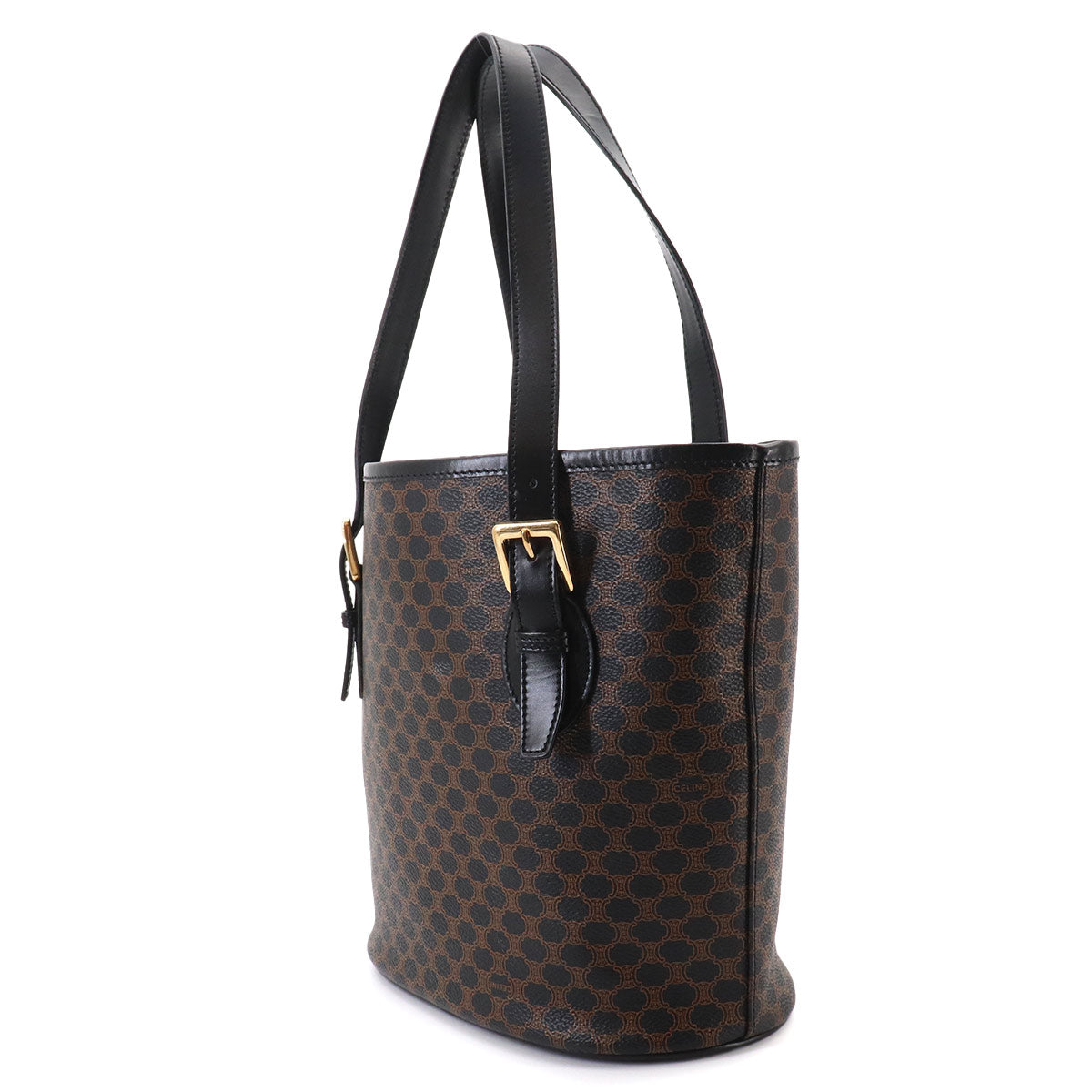 Macadam Tote Bag PVC Leather Black Brown Vintage Purse