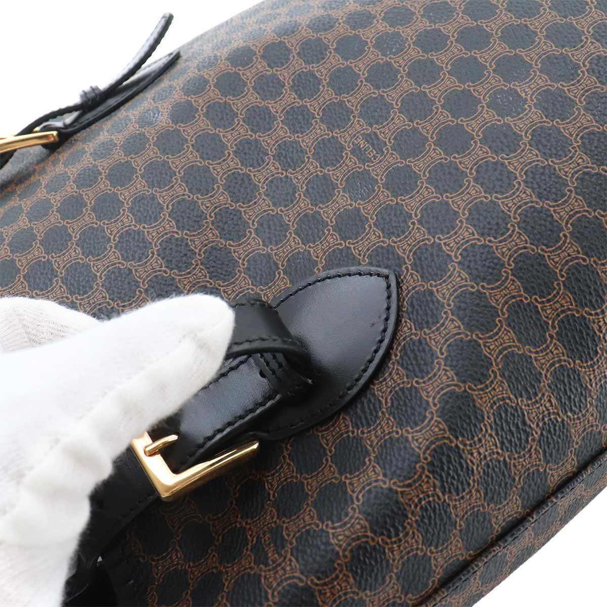 Macadam Tote Bag PVC Leather Black Brown Vintage Purse