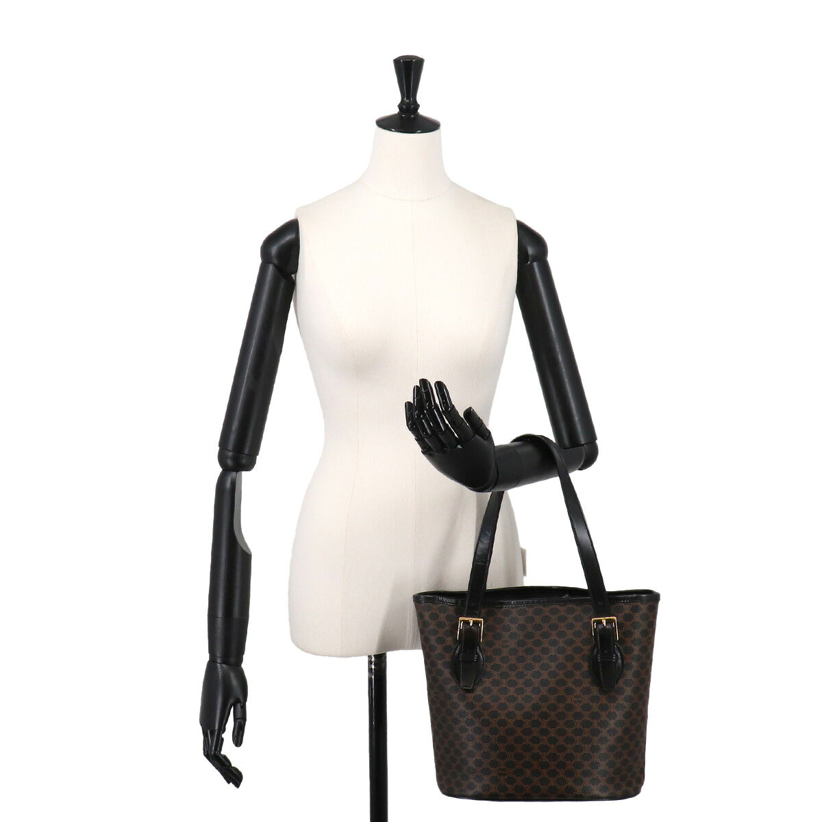 Macadam Tote Bag PVC Leather Black Brown Vintage Purse