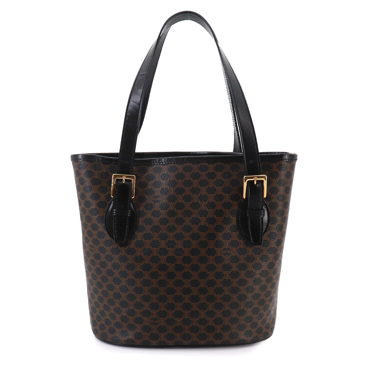 Macadam Tote Bag PVC Leather Black Brown Vintage Purse