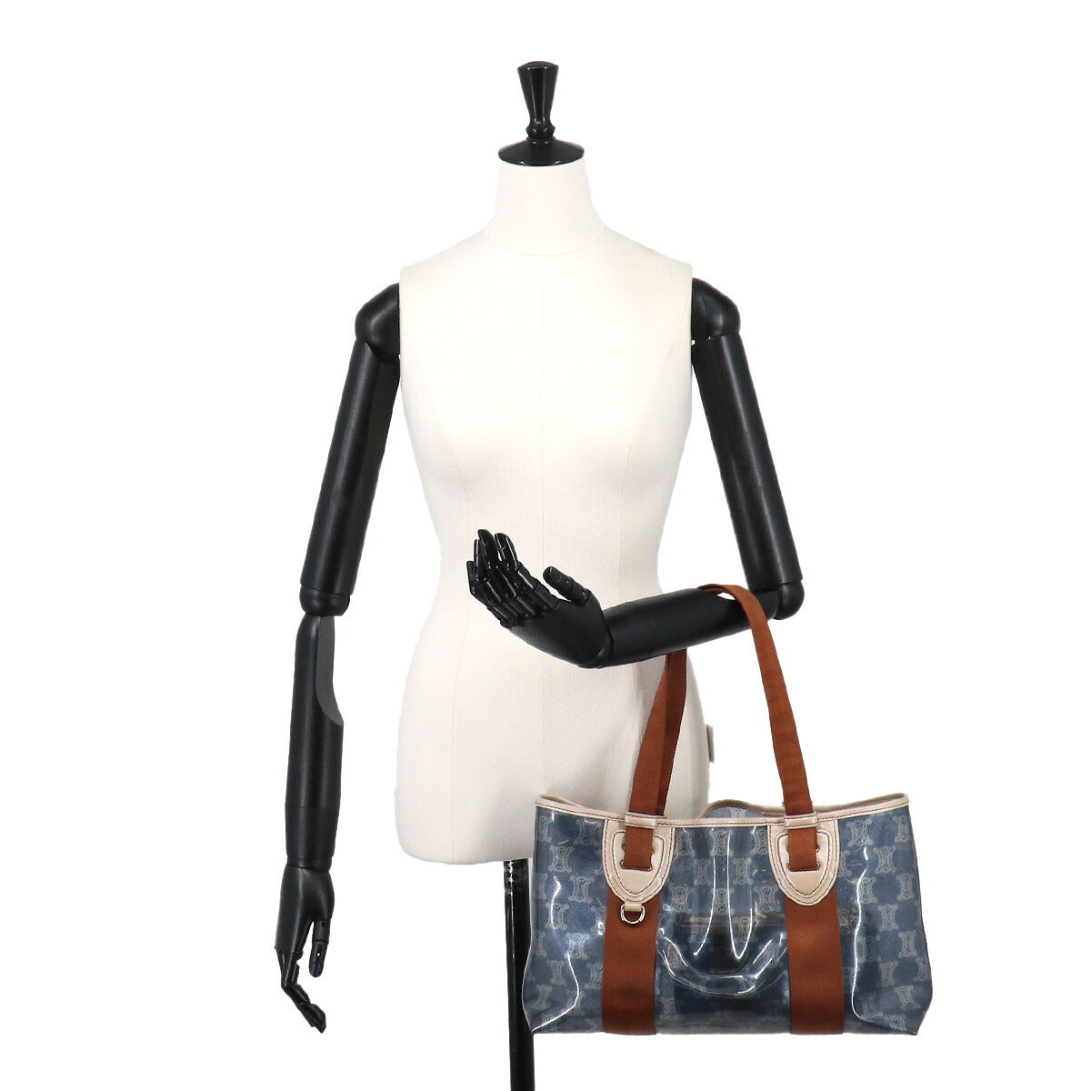 Macadam Tote Bag PVC Canvas Leather Blue Brown Vintage