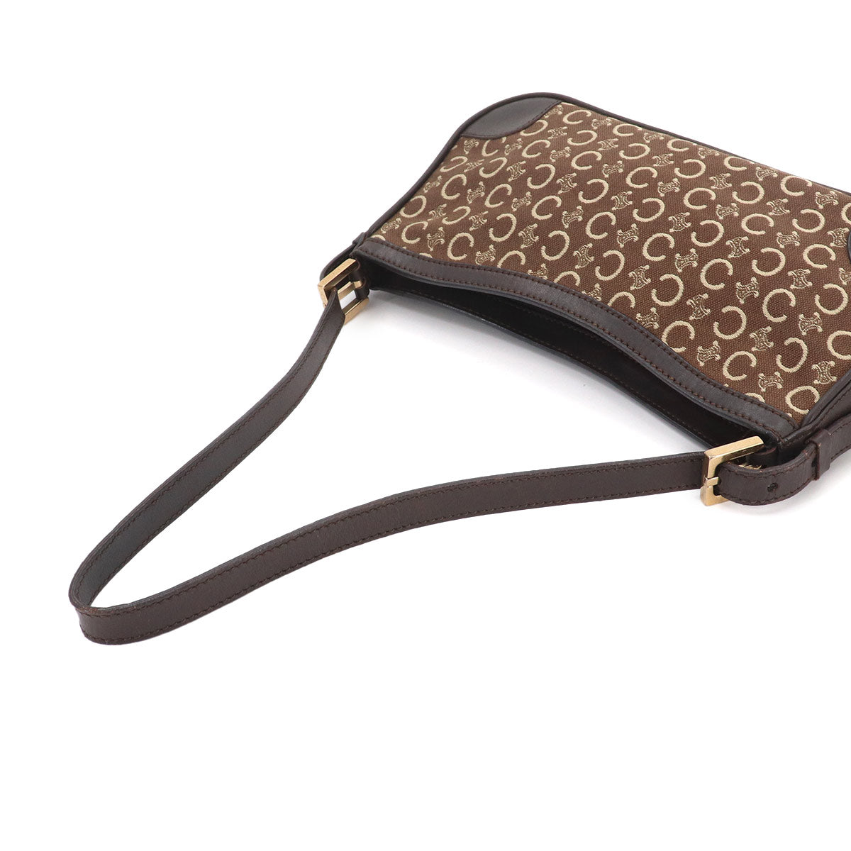 Macadam C Logos Hand Bag Canvas Leather Brown Purse