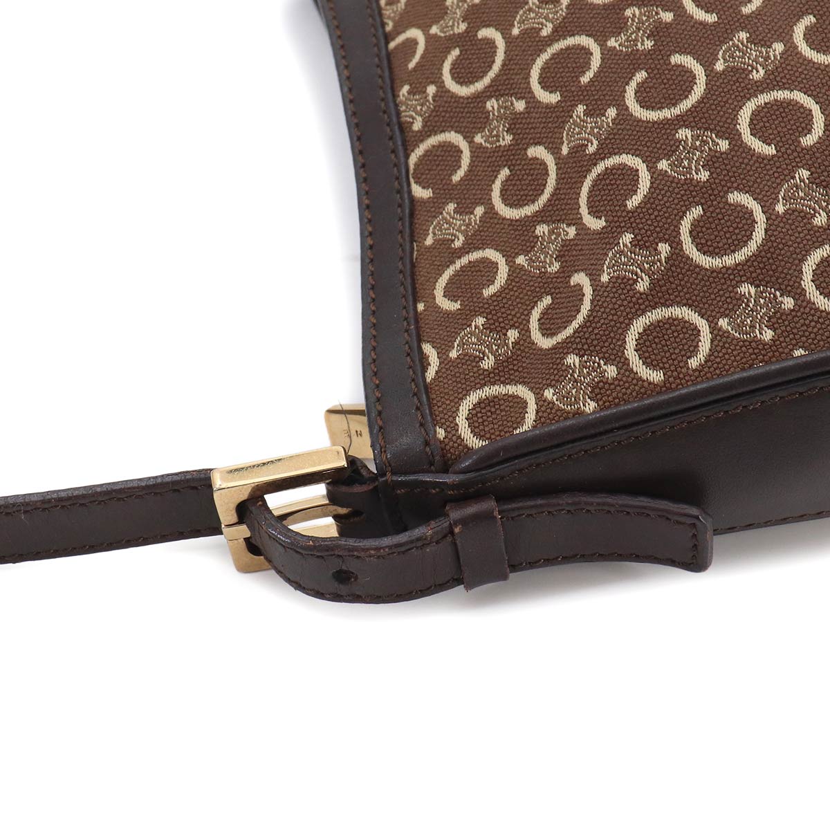 Macadam C Logos Hand Bag Canvas Leather Brown Purse
