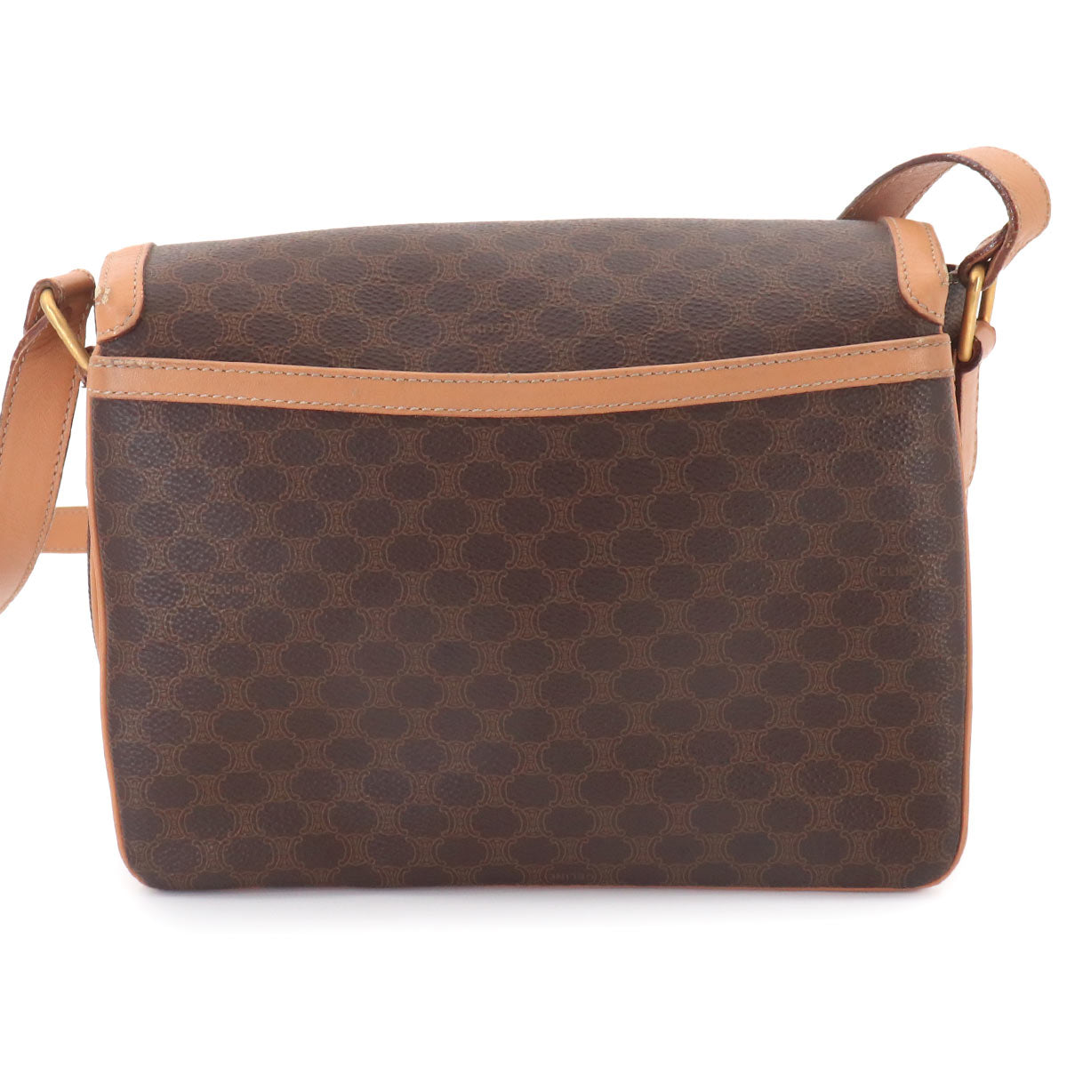 Macadam Shoulder Bag Leather PVC Brown Vintage Purse