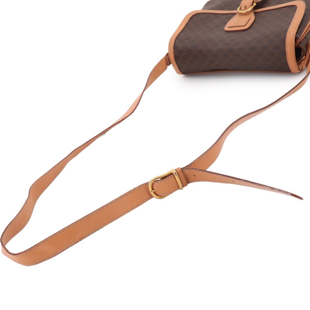 Macadam Shoulder Bag Leather PVC Brown Vintage Purse