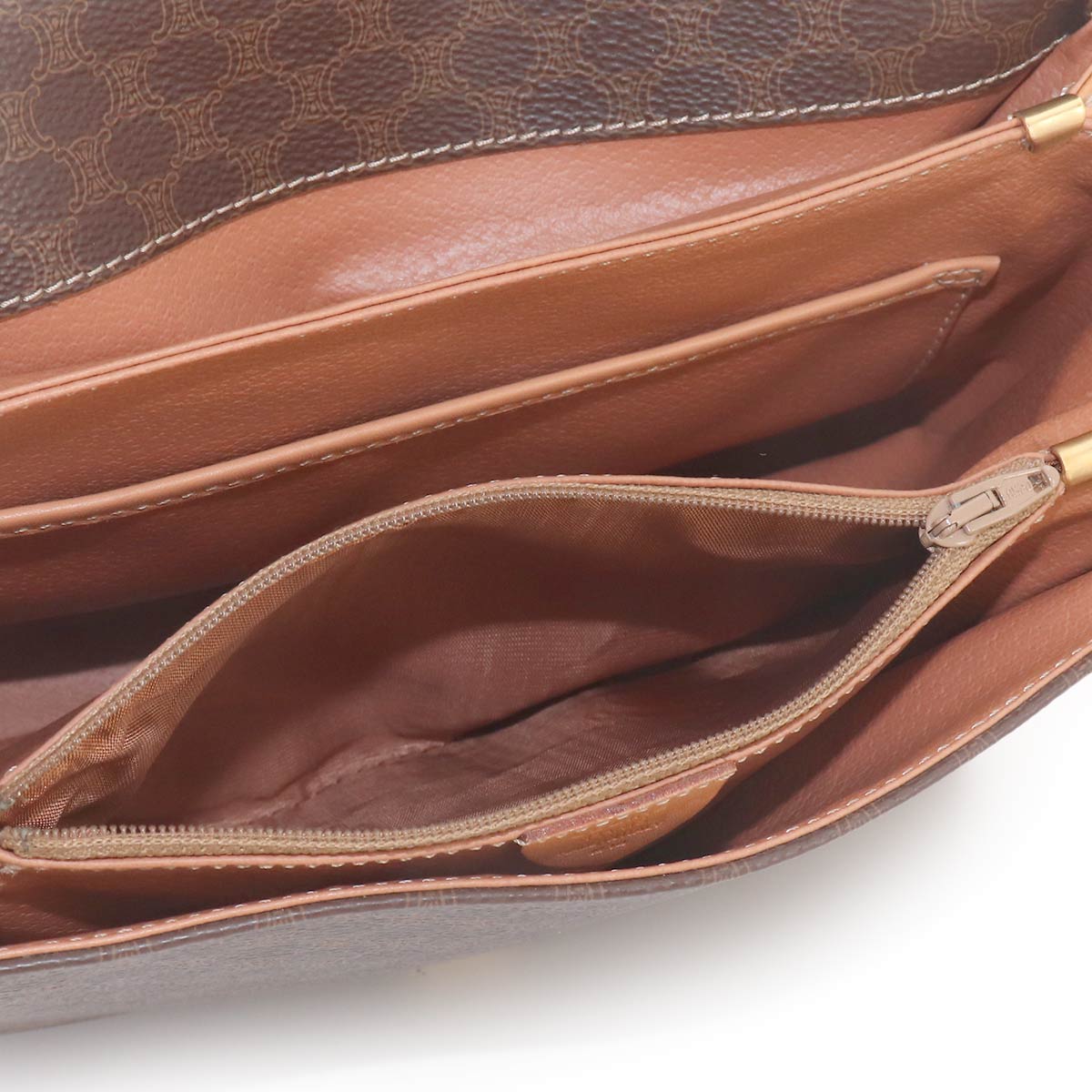 Macadam Shoulder Bag Leather PVC Brown Vintage Purse