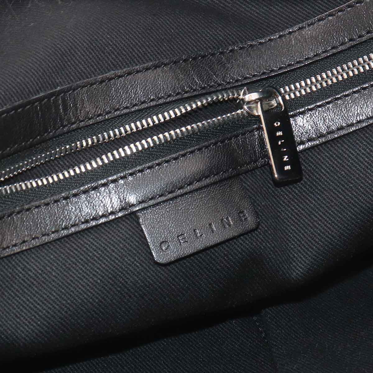Macadam C Logos Tote Bag Canvas Leather Black Purse