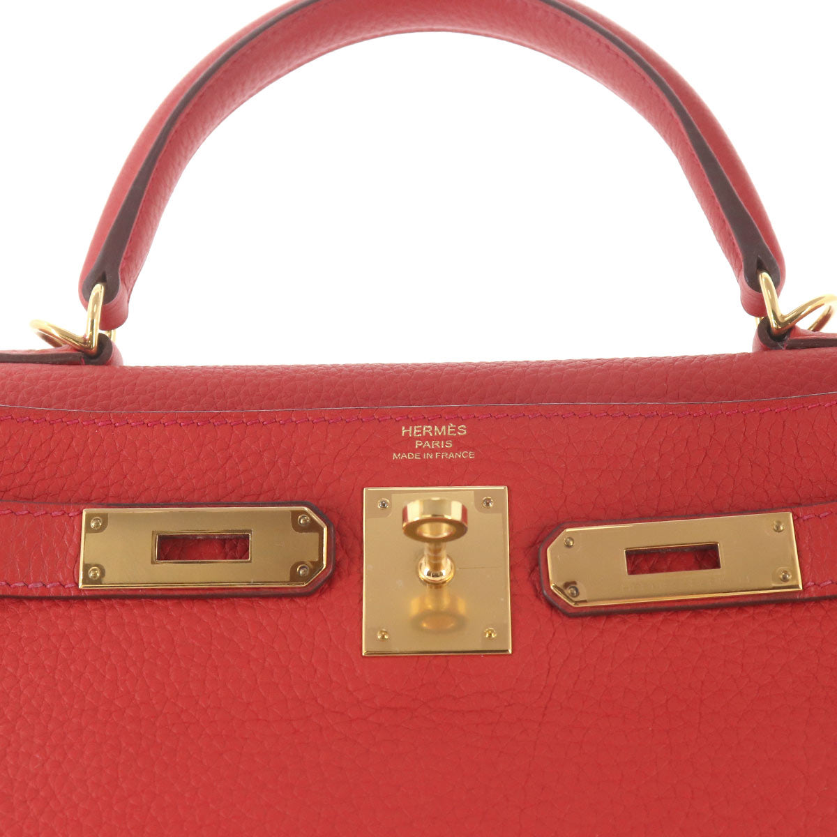 Kelly 28 Taurillon Clemence Red 2way Hand Shoulder Bag