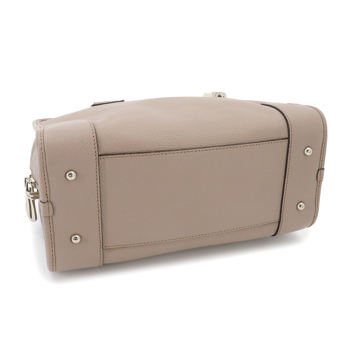 Amazona 28 Hand Bag Leather Beige Anagram Purse