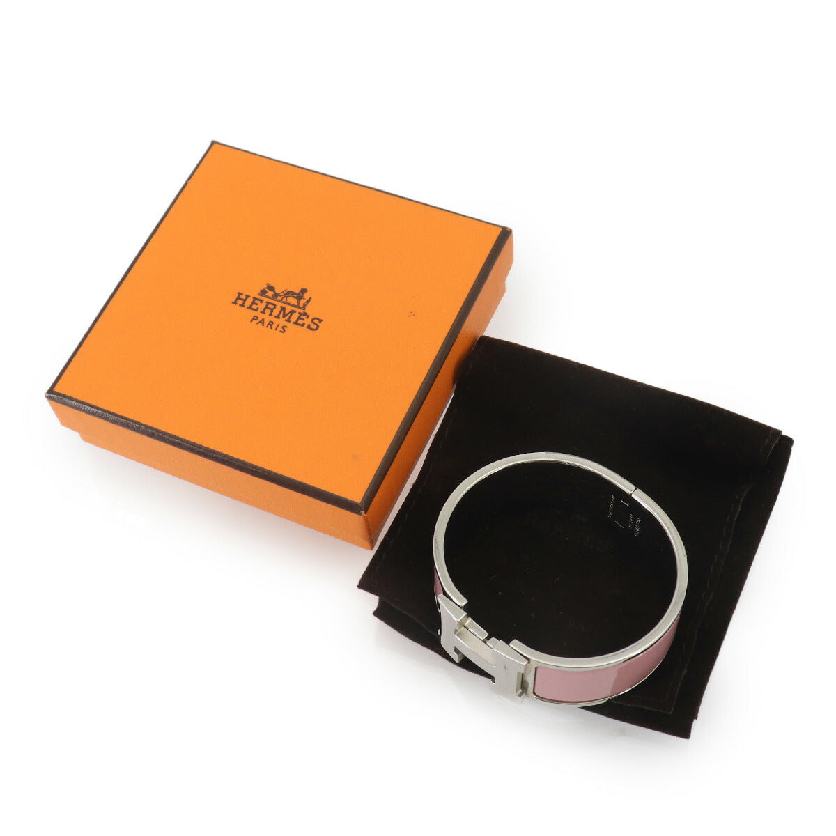 Clic Clac H PM Bangle Rose Nacarat Silver Pink Accessory