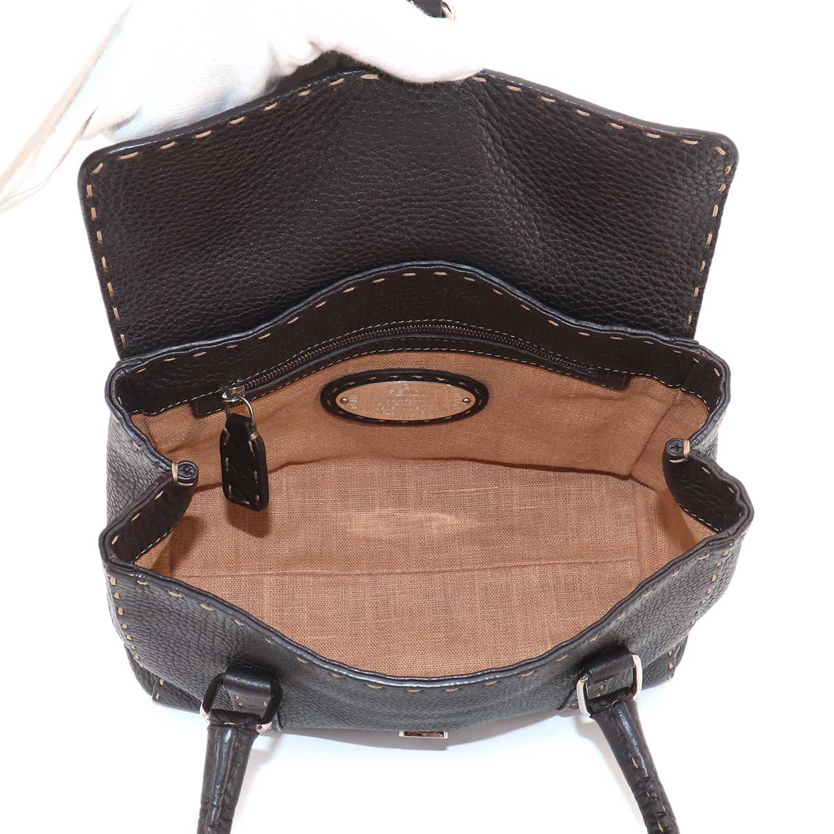 Selleria Mini Linda Hand Bag Leather Brown 8BR486