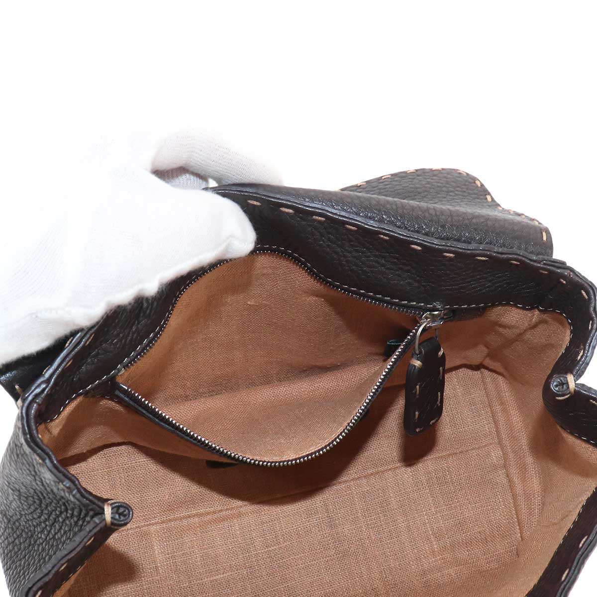 Selleria Mini Linda Hand Bag Leather Brown 8BR486