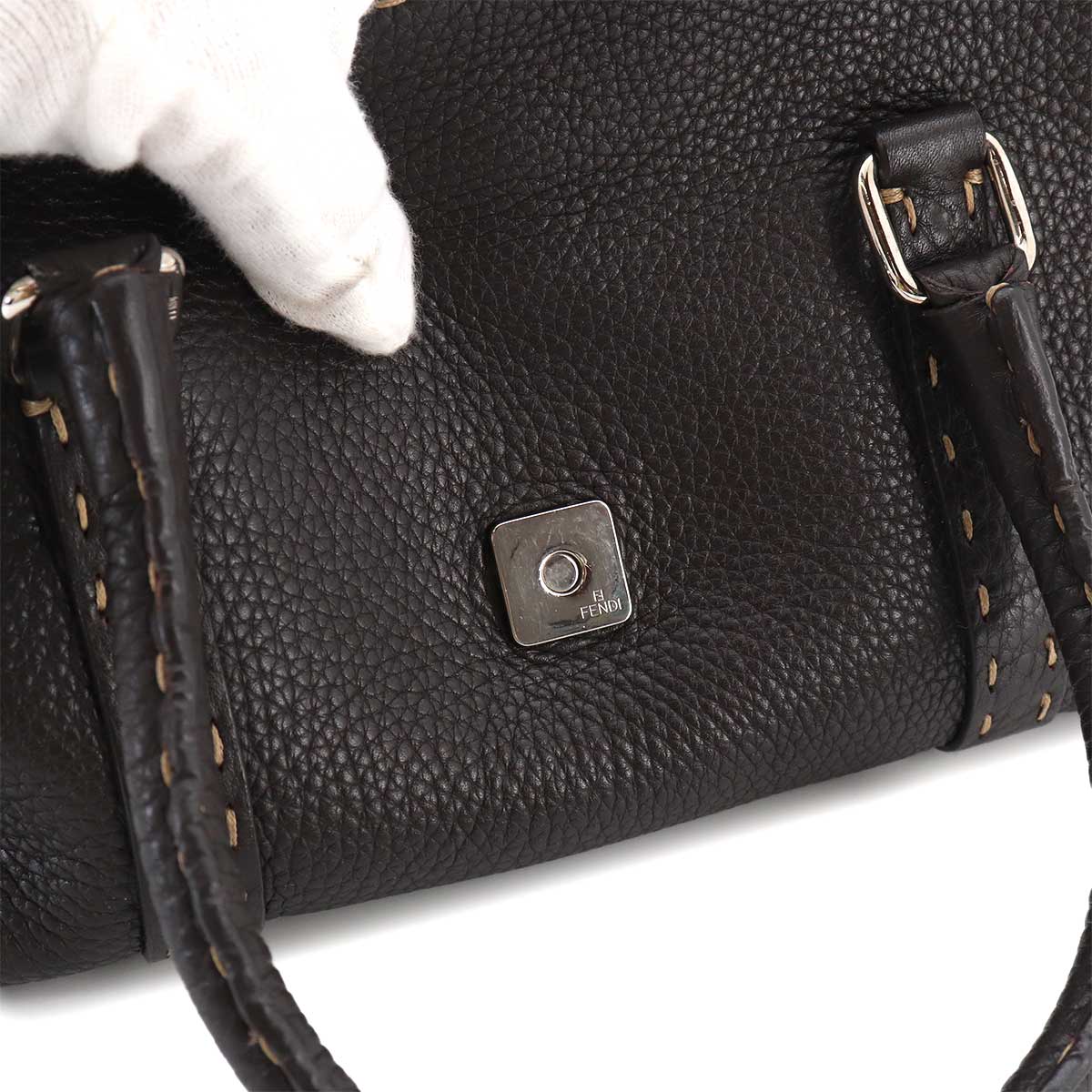 Selleria Mini Linda Hand Bag Leather Brown 8BR486