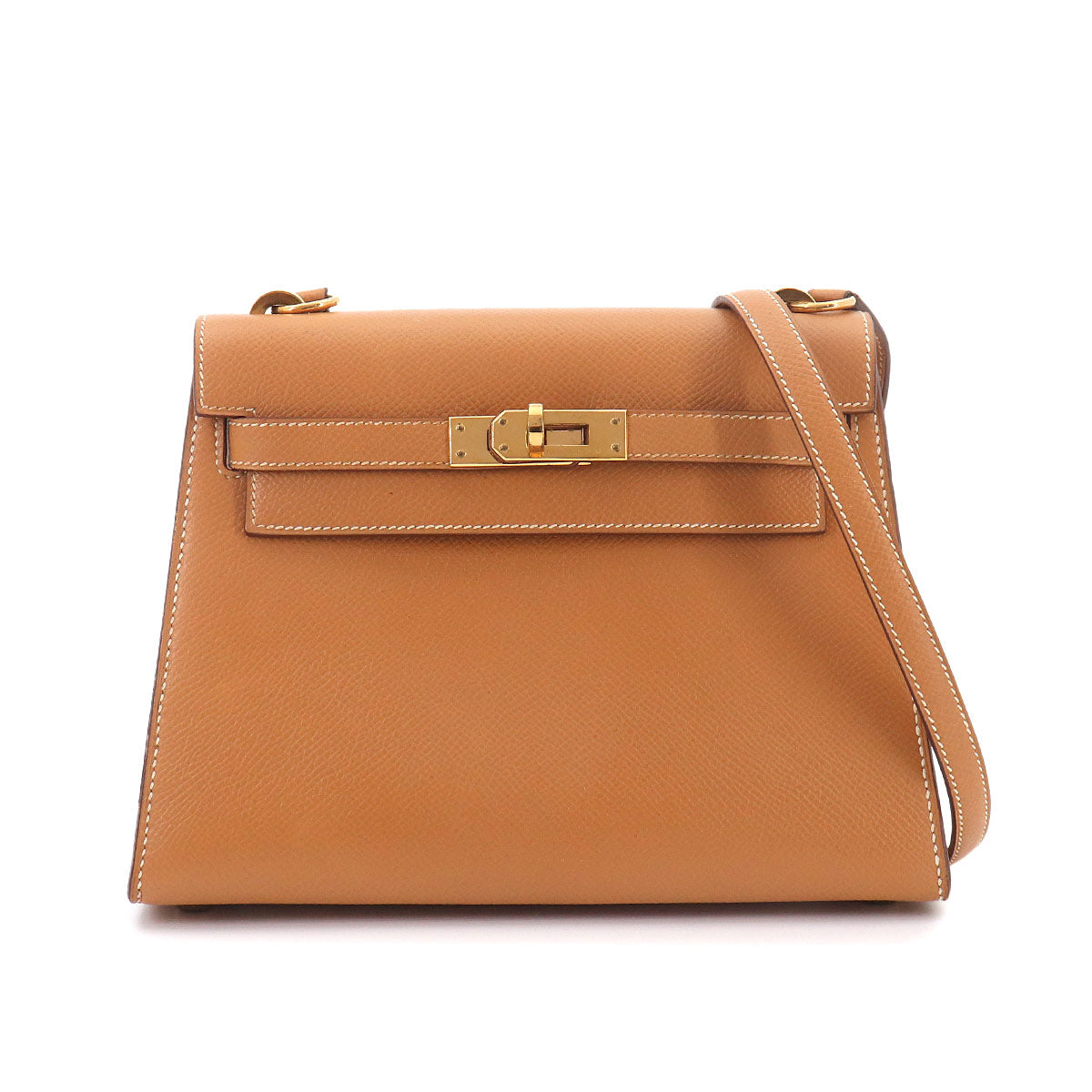 Mini Kelly 20 Shoulder Bag Couchevel Epsom Natural Brown