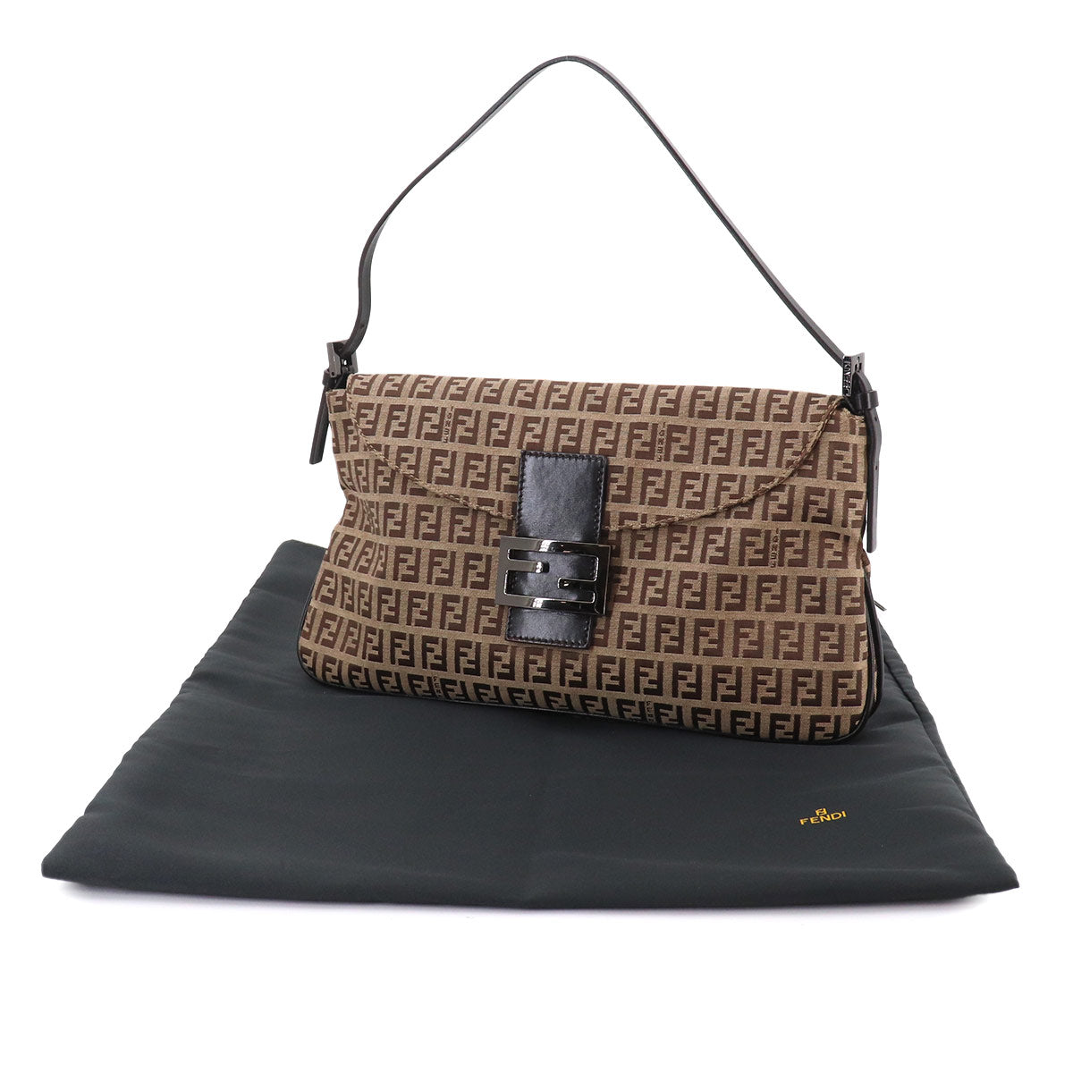 Zucchino Mamma Baguette Shoulder Bag Canvas Leather Beige 8BR002