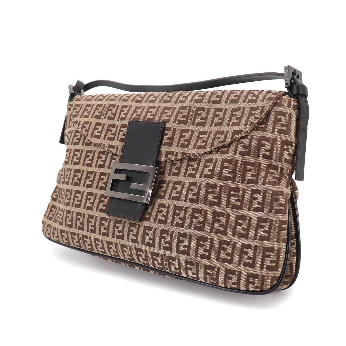 Zucchino Mamma Baguette Shoulder Bag Canvas Leather Beige 8BR002