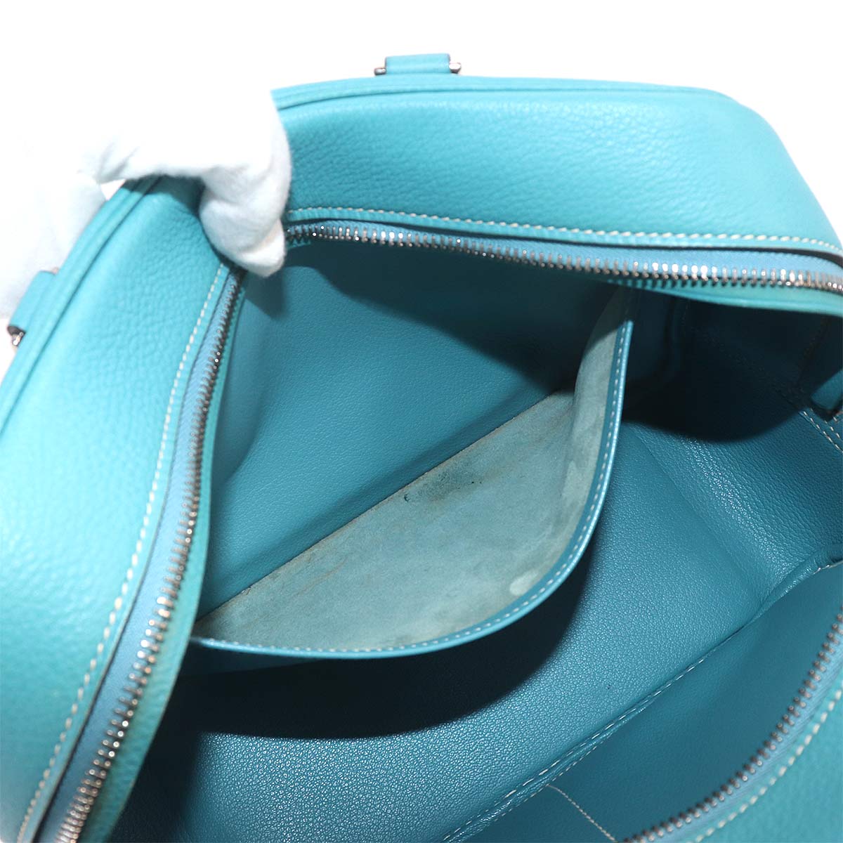 Plume 28 Hand Bag Togo Blue jean Purse