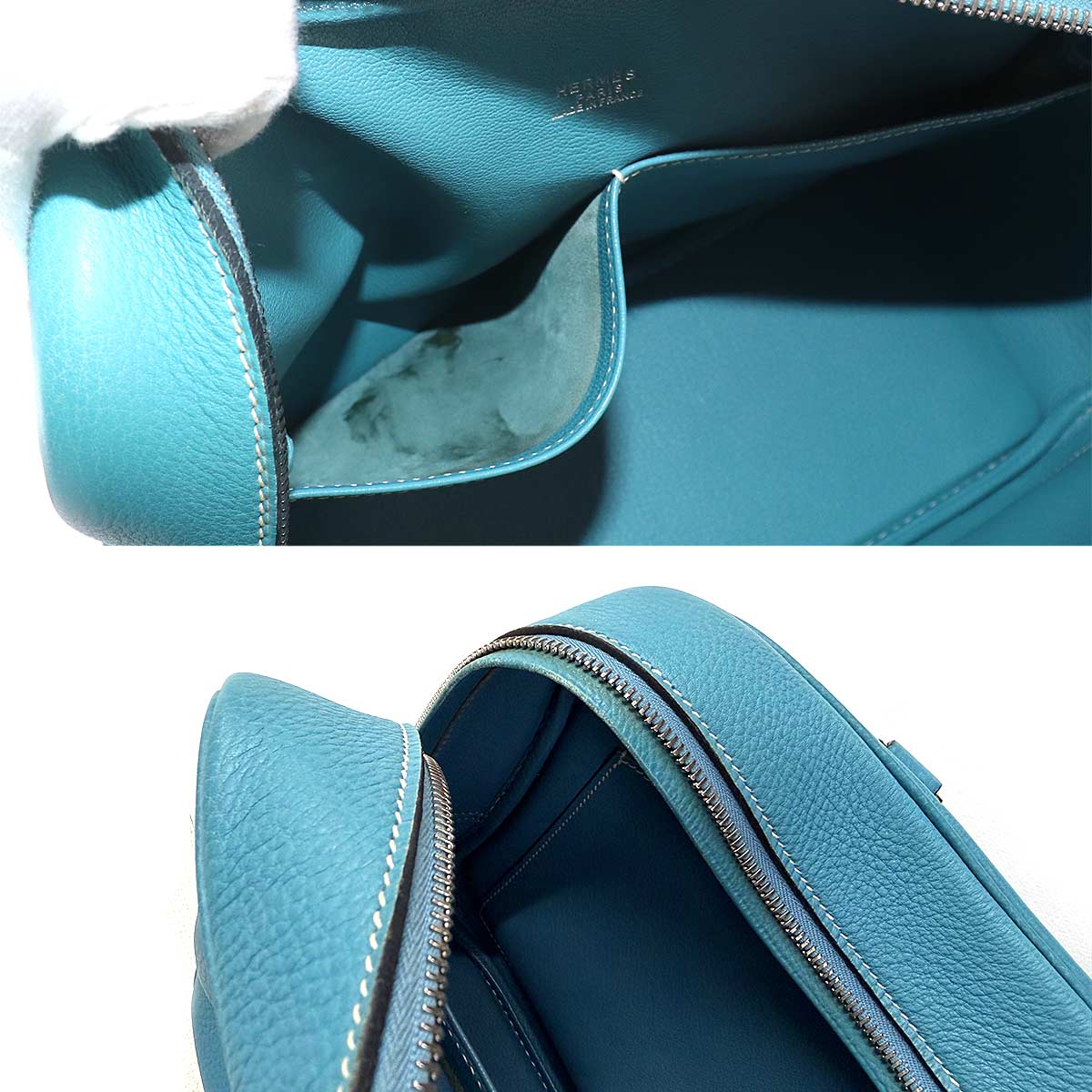 Plume 28 Hand Bag Togo Blue jean Purse