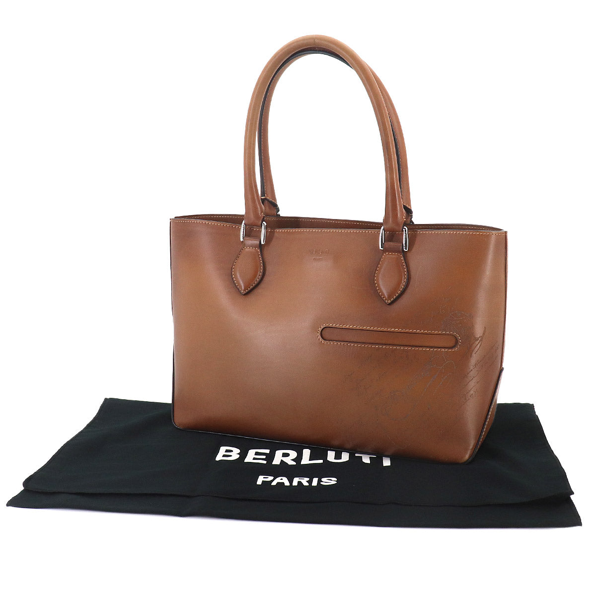 Calligraphy Toujours Tote Bag Venezia Leather Brown