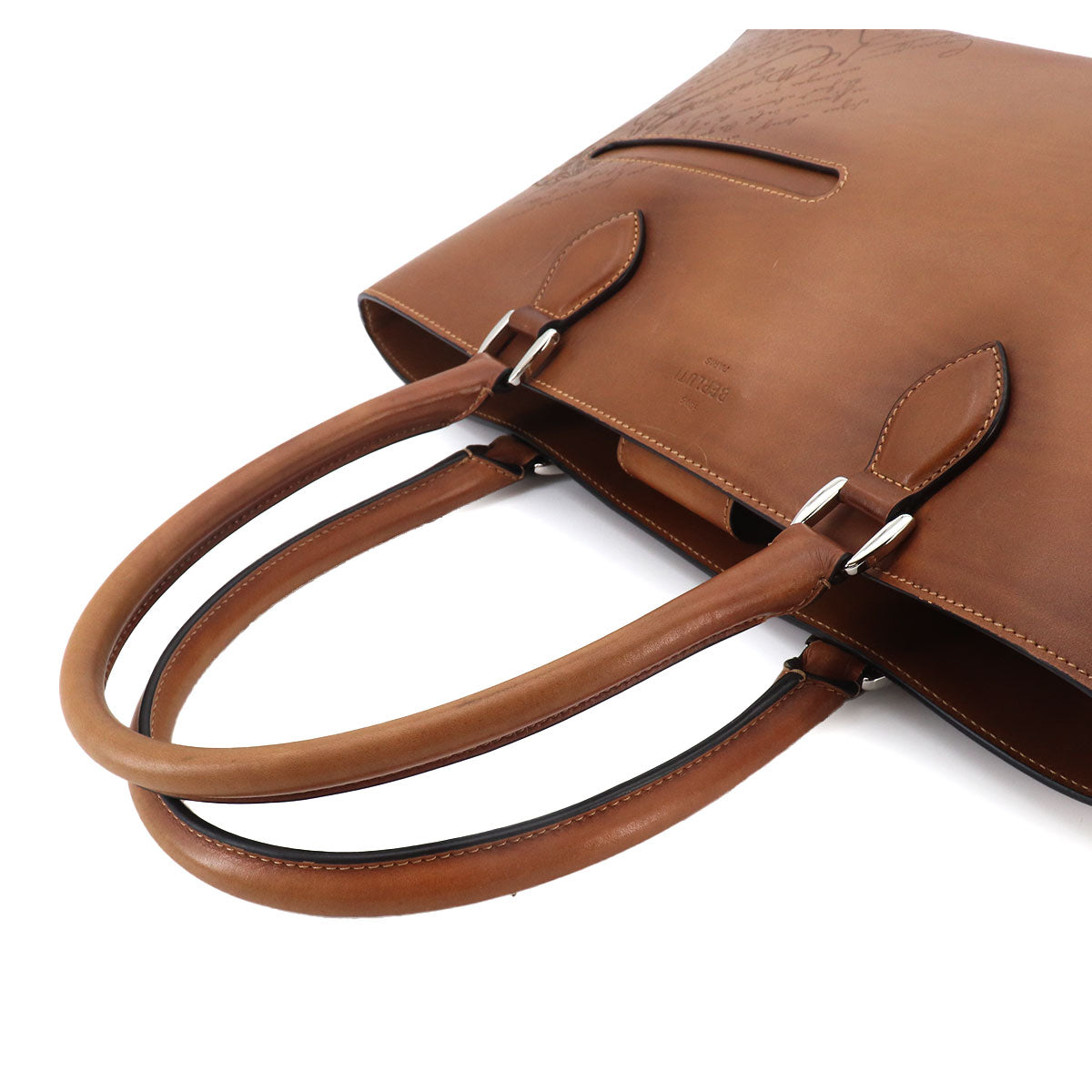 Calligraphy Toujours Tote Bag Venezia Leather Brown
