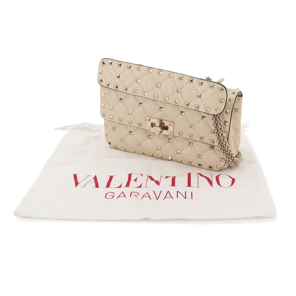 Rockstuds Spike Small 2way Hand Shoulder Bag White