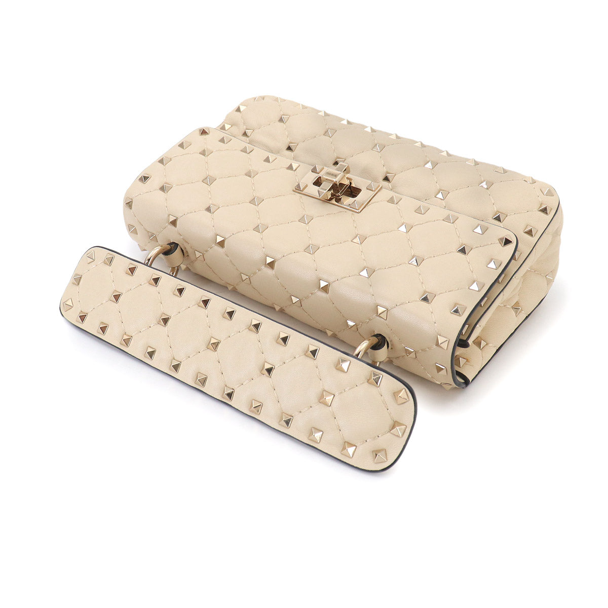 Rockstuds Spike Small 2way Hand Shoulder Bag White